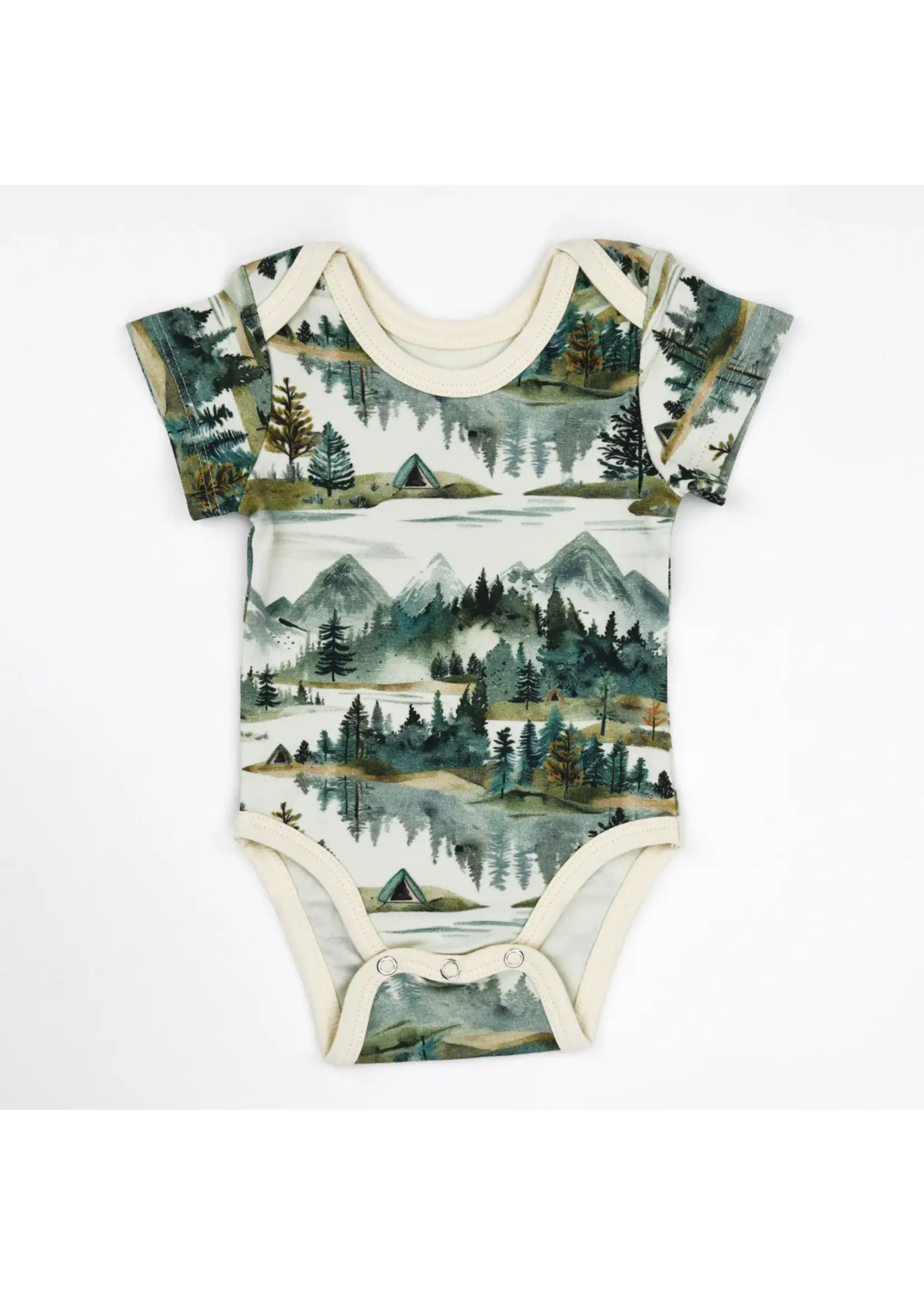 EARTHY SHORT SLEEVE BABY BODYSUIT TETON 9-12M