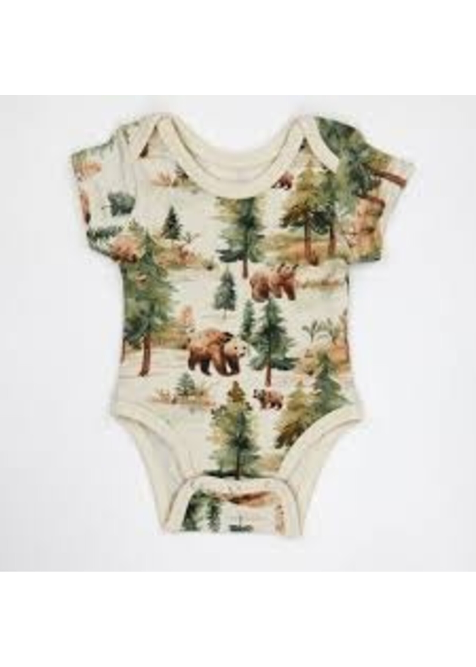 EARTHY SHORT SLEEVE BABY BODYSUIT BODHI 9-12M