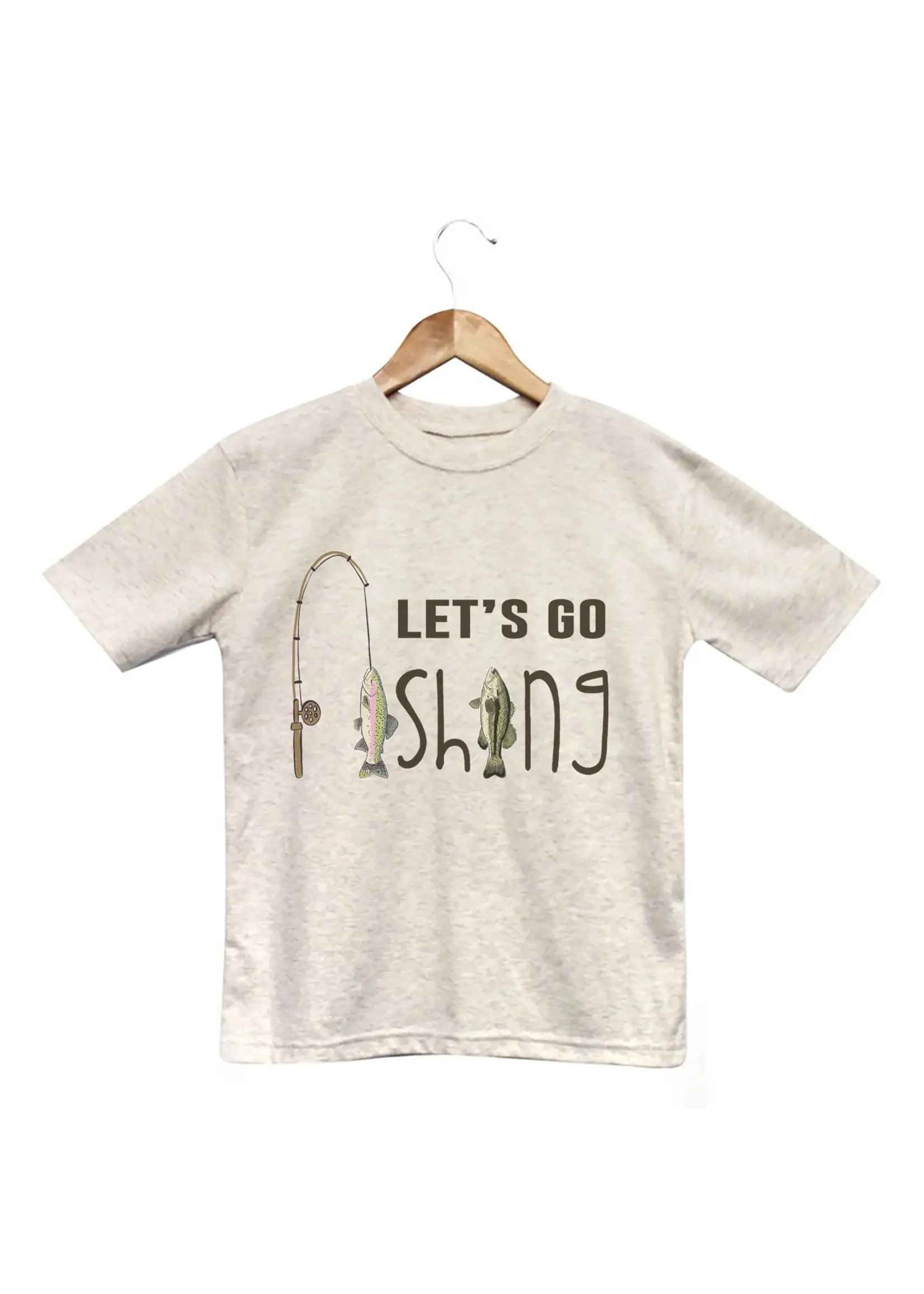 BAREFOOT BABY SHIRT LETS GO FISHING 5T