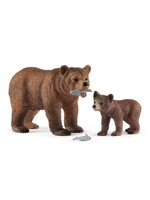 SCHLEICH SCHLEICH GRIZZLY BEAR MOTHER WITH CUB