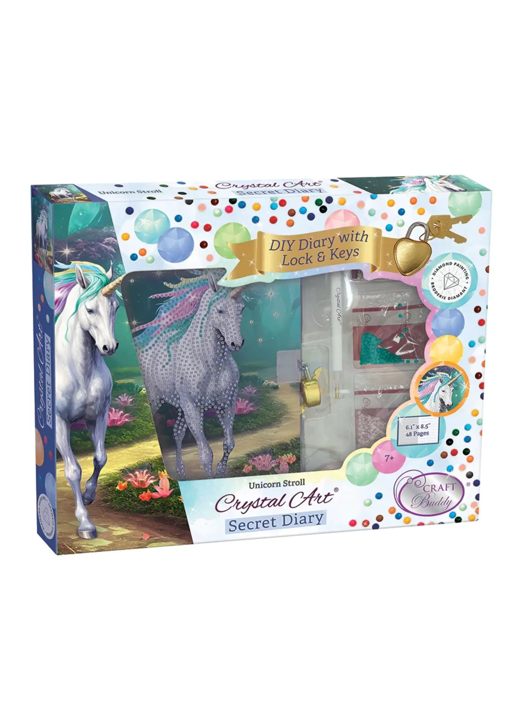 CRYSTAL ART SECRET DIARY UNICORN STROLL