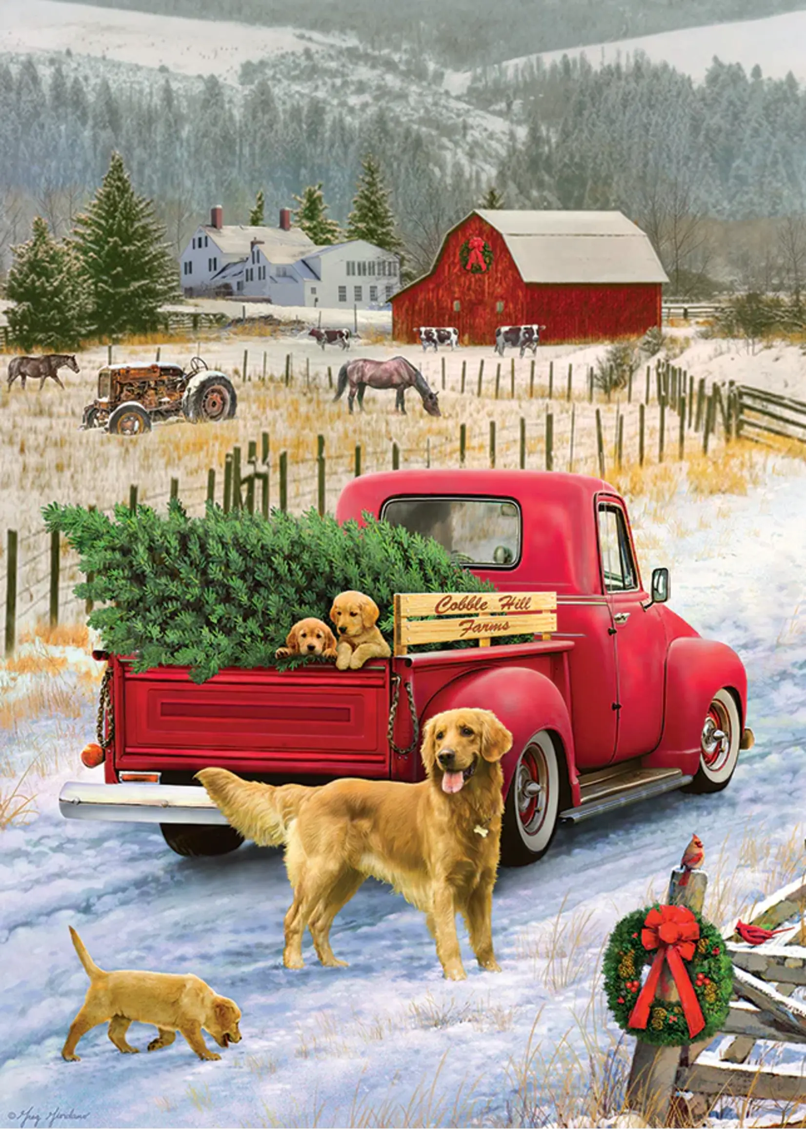 PUZZLE TRAY RED TRUCK FARM