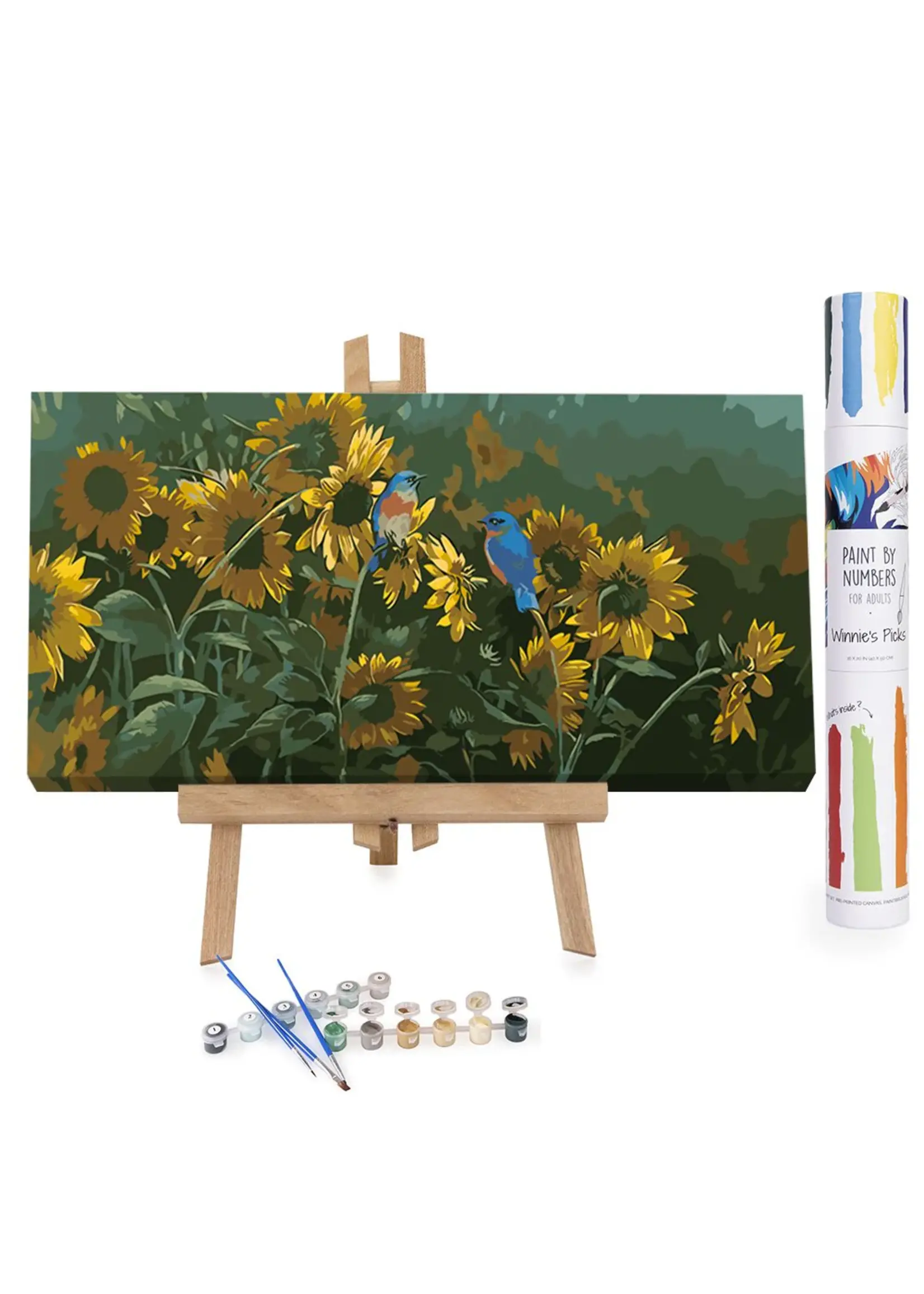 WINNIES PICKS PAINT BY NUMBER BIRDS AND SUNFLOWERS