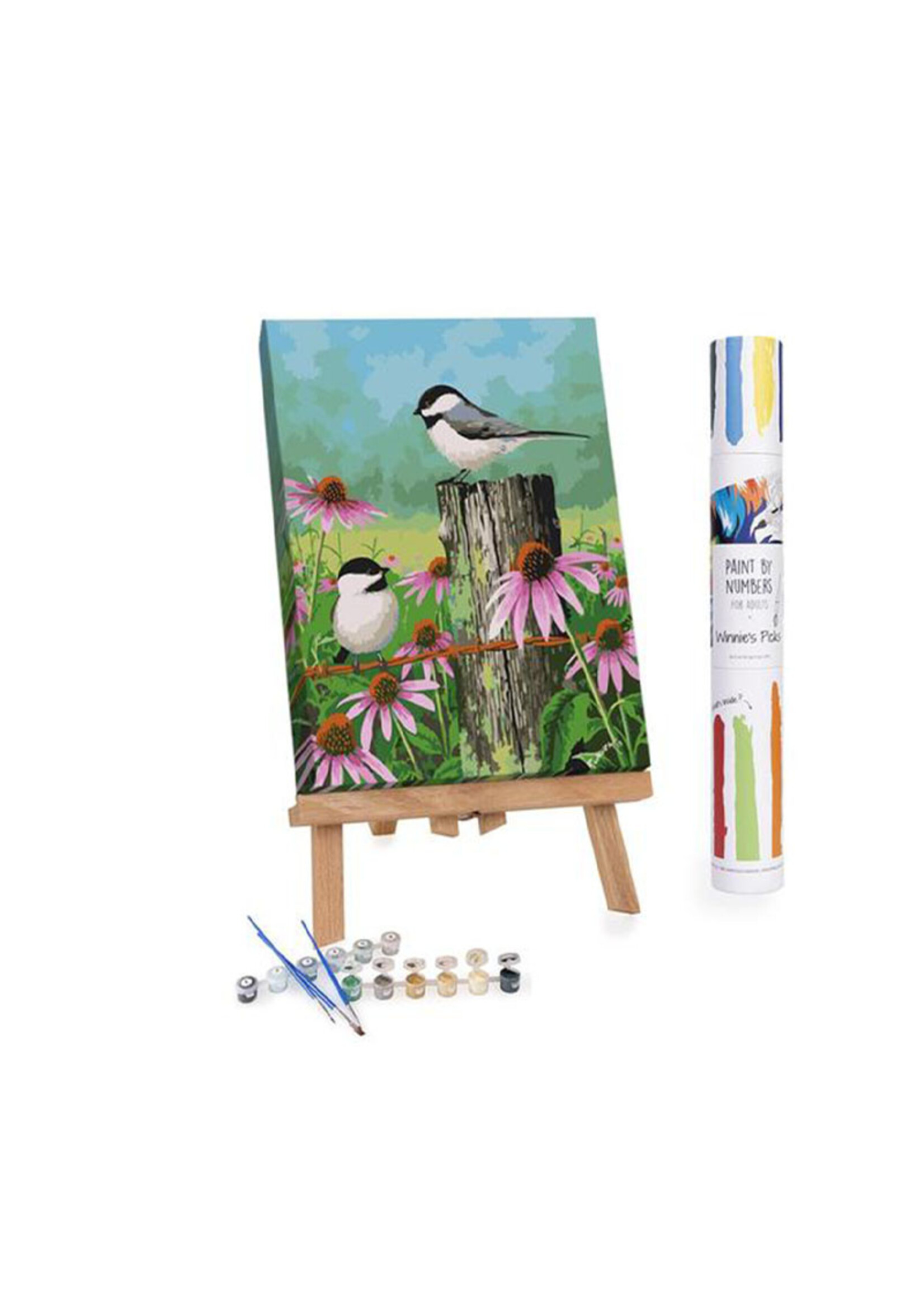 WINNIES PICKS PAINT BY NUMBER CHICKADEES AND CONEFLOWERS