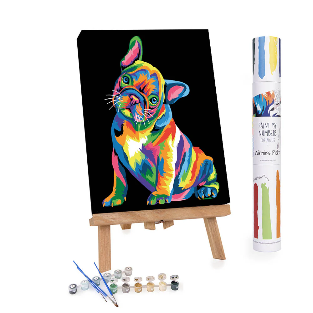 PAINT BY NUMBER COLORFUL FRENCH BULLDOG