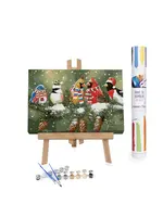 WINNIES PICKS PAINT BY NUMBER FESTIVE AND CHRISTMASSY BIRDS ON A SNOWY BRANCH