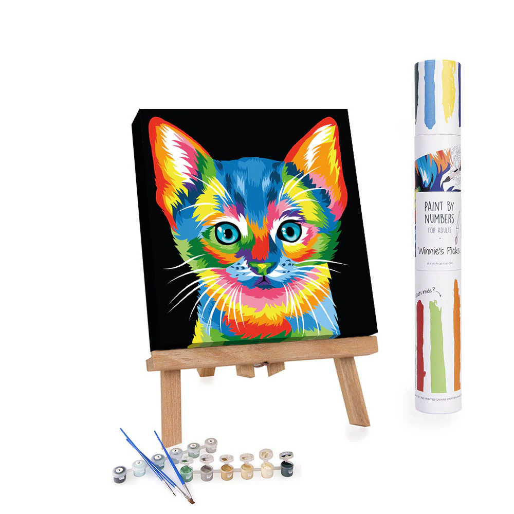 PAINT BY NUMBER COLORFUL KITTEN
