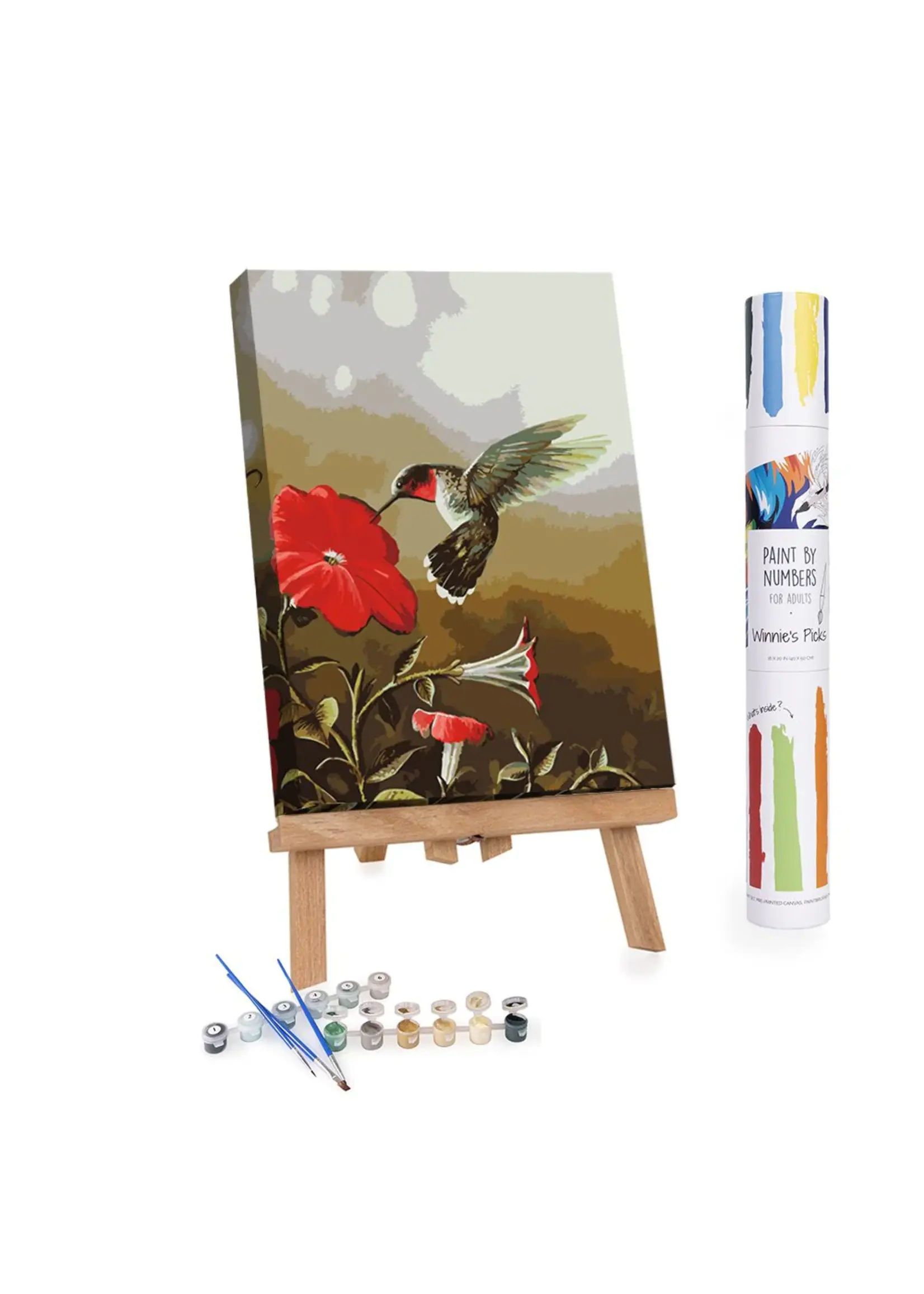 WINNIES PICKS PAINT BY NUMBER RUBY THROATED HUMMINGBIRD