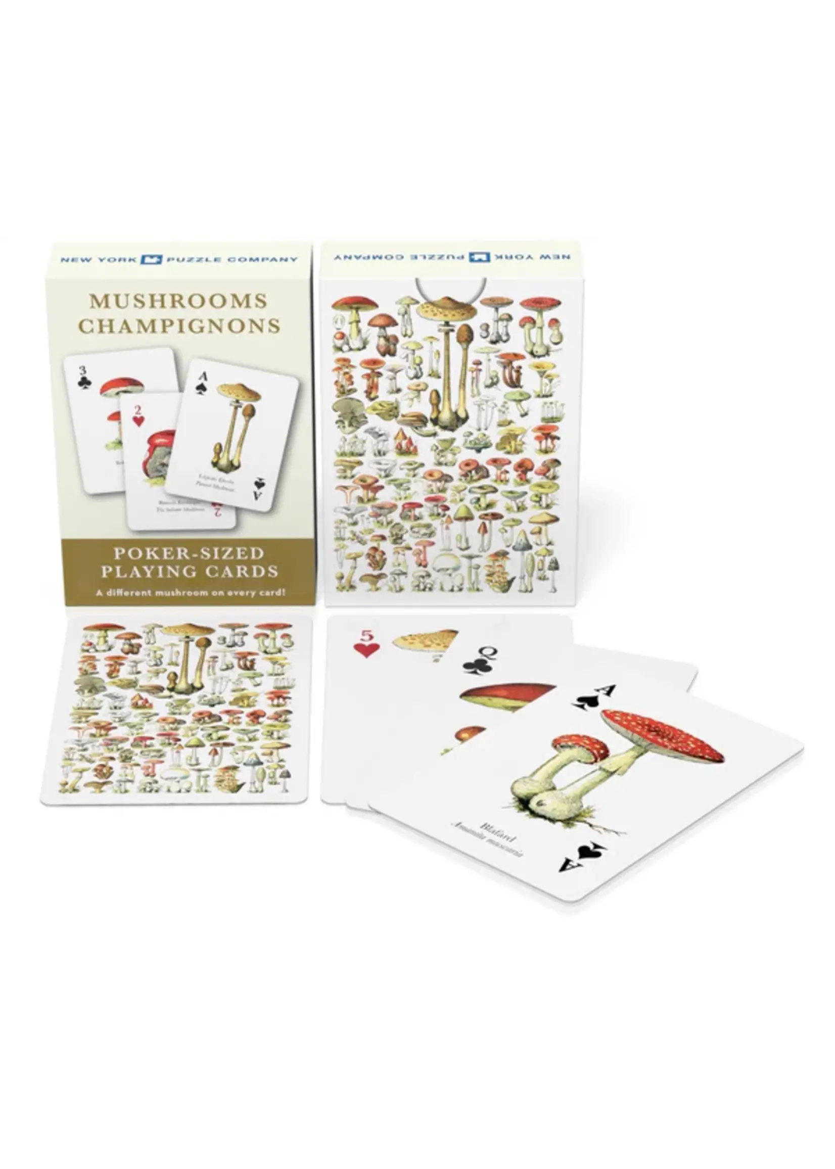 NEW YORK PUZZLE COMPANY PLAYING CARDS MUSHROOMS
