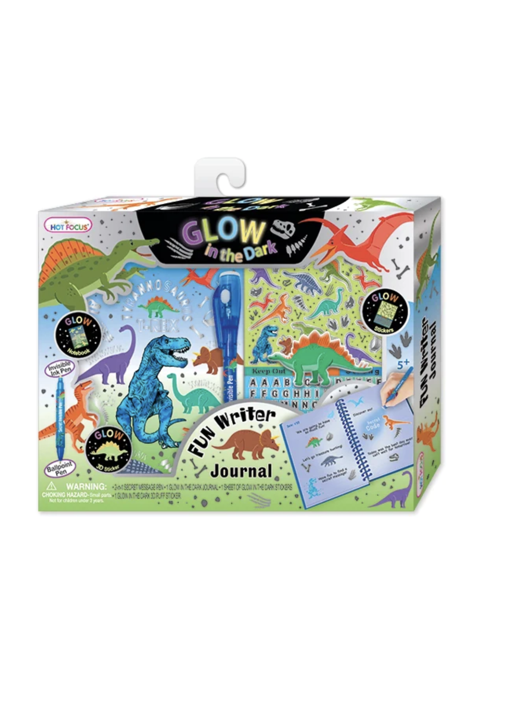 HOT FOCUS GLOW IN THE DARK DINO FUN WRITER JOURNAL