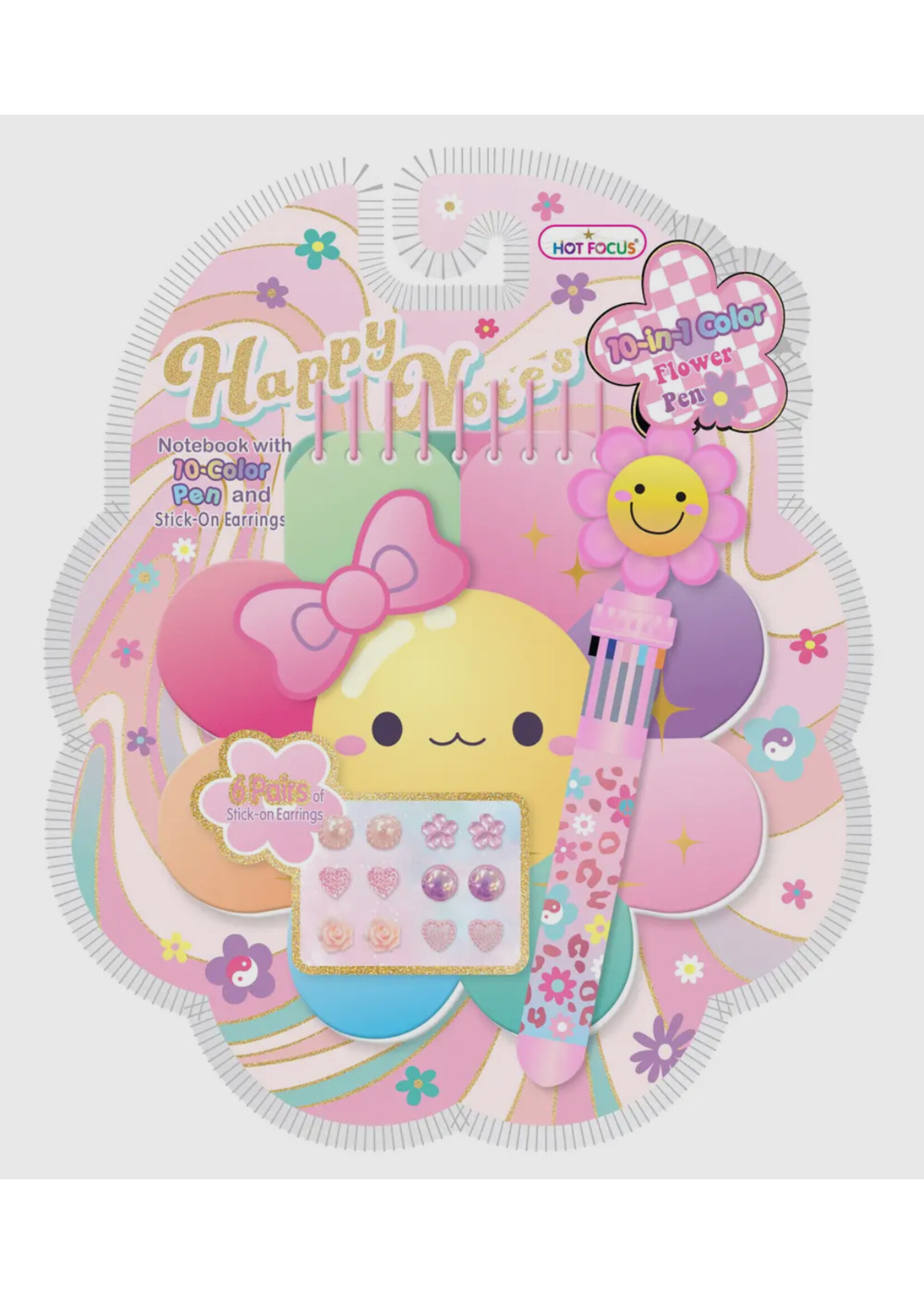 HOT FOCUS HAPPY NOTES NOTEBOOK AND PEN