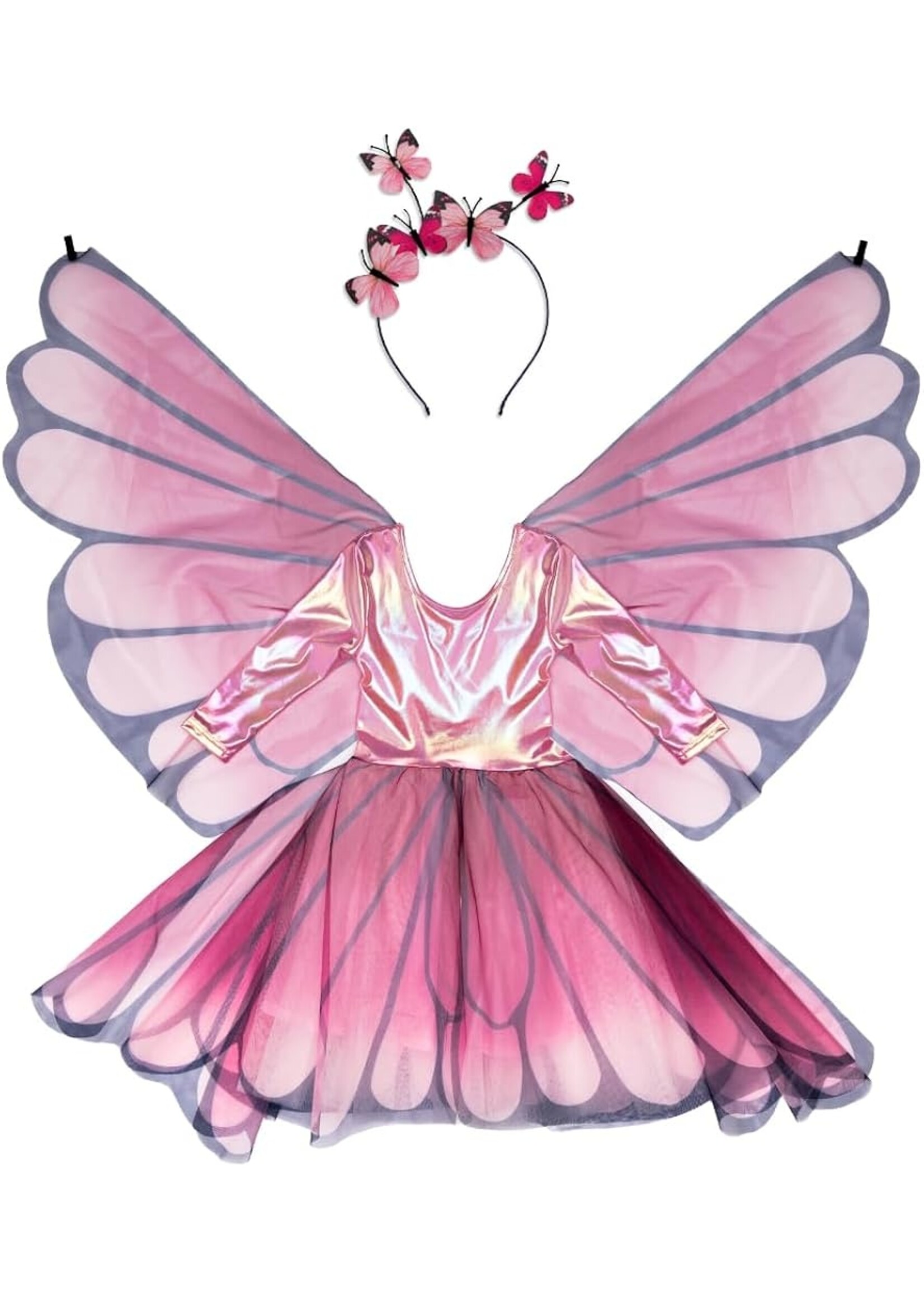 DRESS UP BUTTERFLY TWIRL DRESS WITH WINGS 3/4
