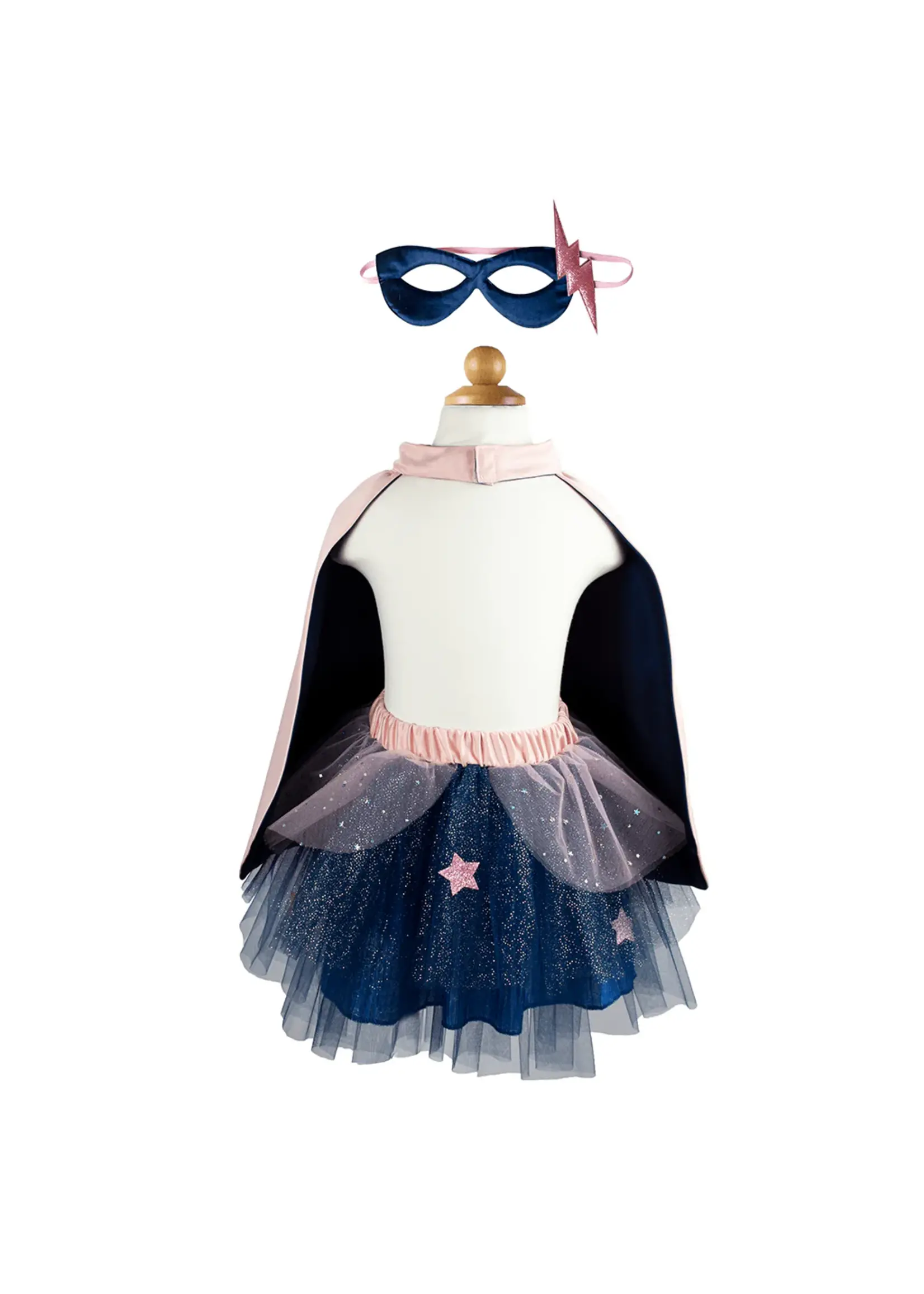 DRESS UP PINK & NAVY SUPER-DUPER TUTU/CAPE/MASK 4-6