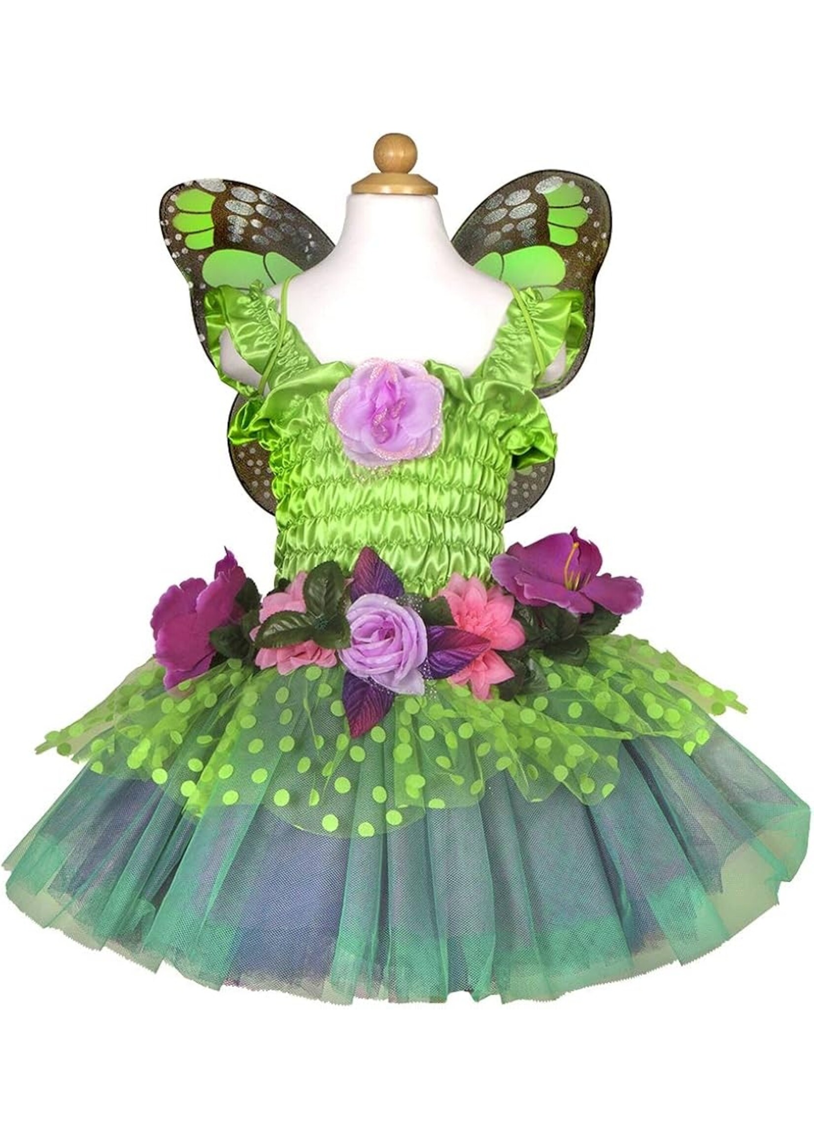 DRESS UP FAIRY BLOOMS DELUXE DRESS  & WINGS GREEN 5-6
