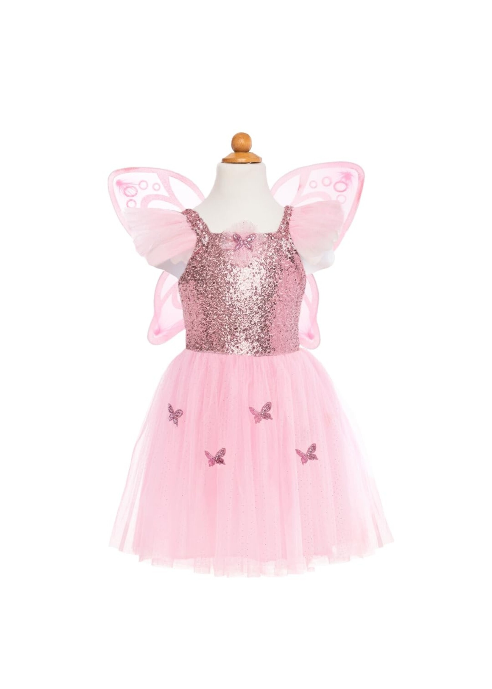 DRESS UP PINK SEQUINS BUTTERFLY DRESS & WINGS 5-7