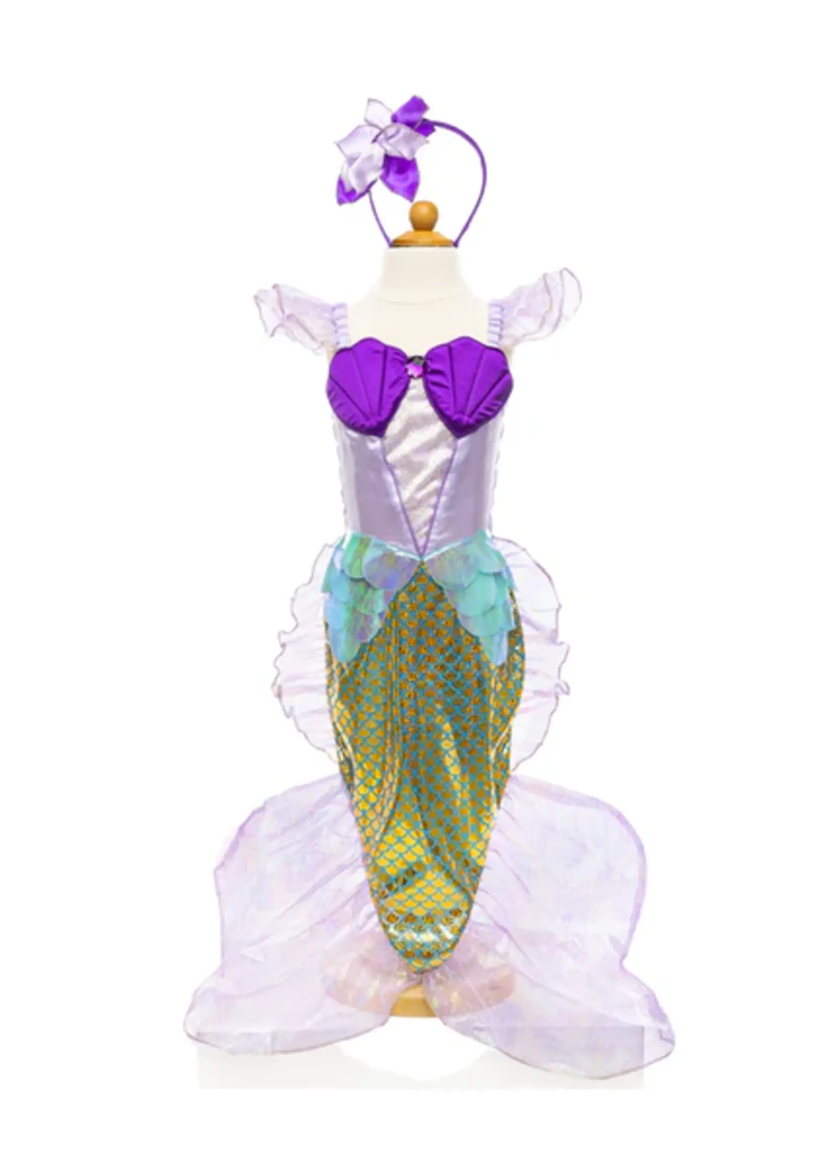 DRESS UP LILAC MERMAID DRESS & HEADBAND 3-4