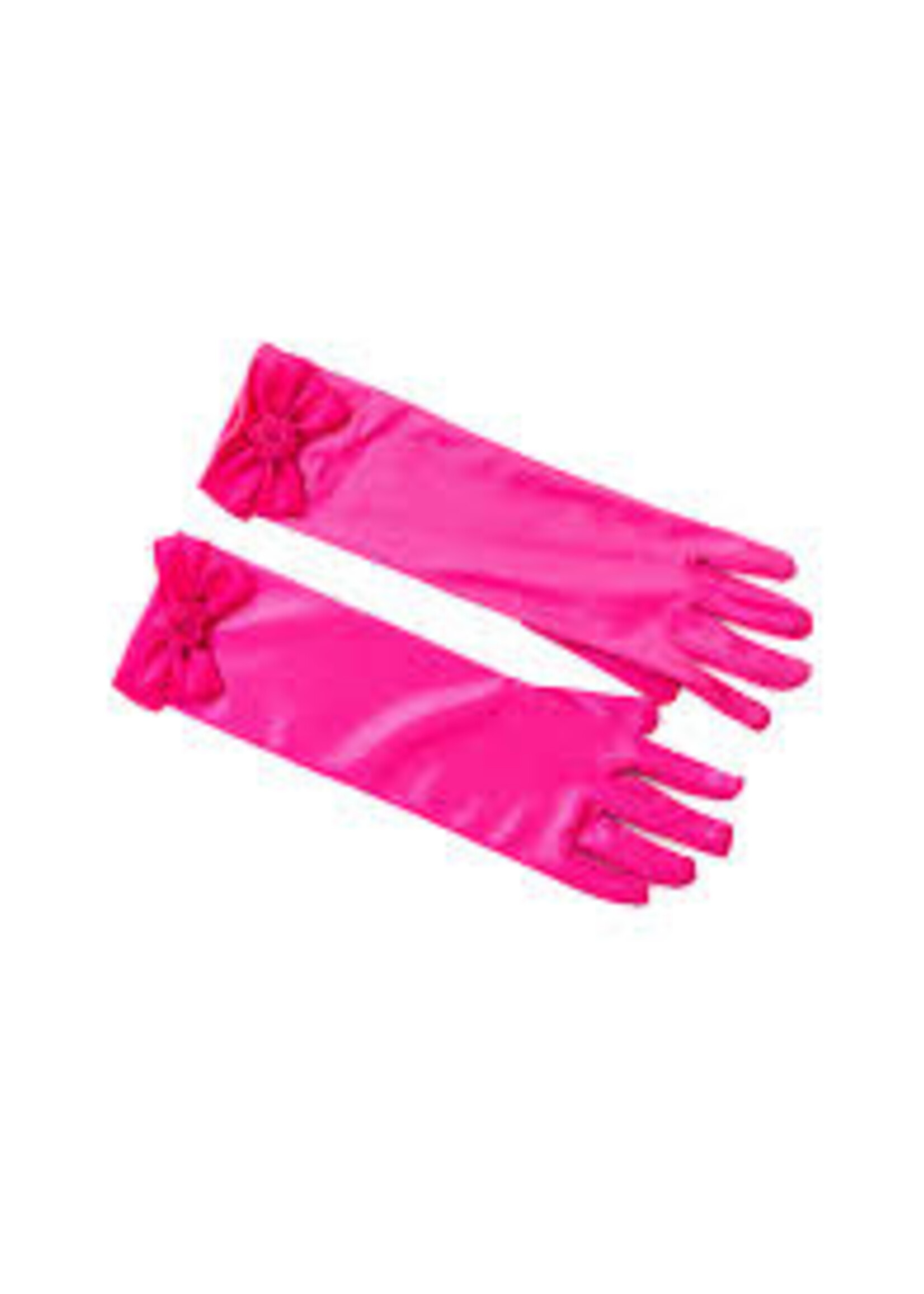 DRESS UP PRNCESS GLOVES W/ BOW HOT PINK