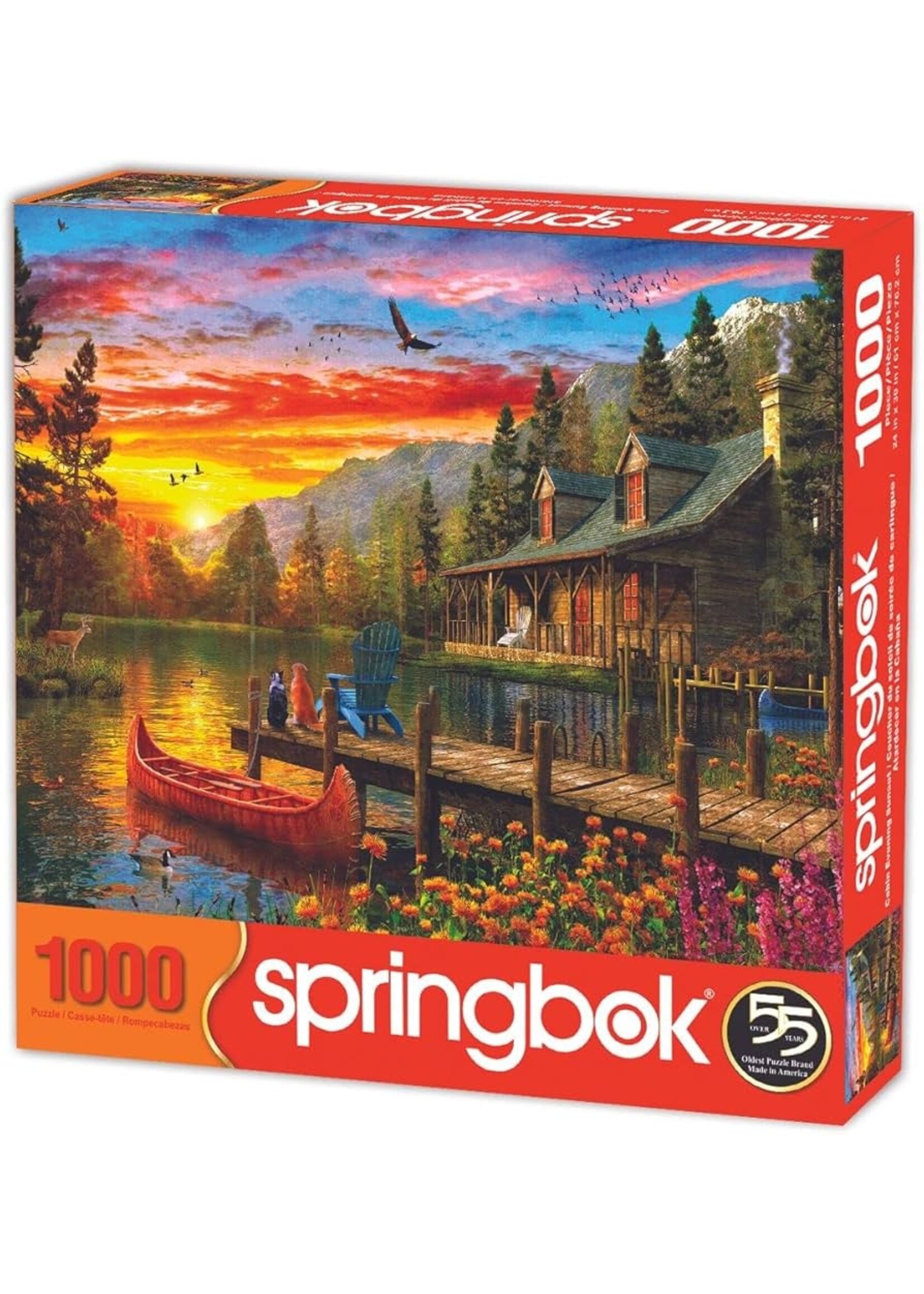 SPRINGBOK PUZZLE 1000 PCS CABIN EVENING SUNSET