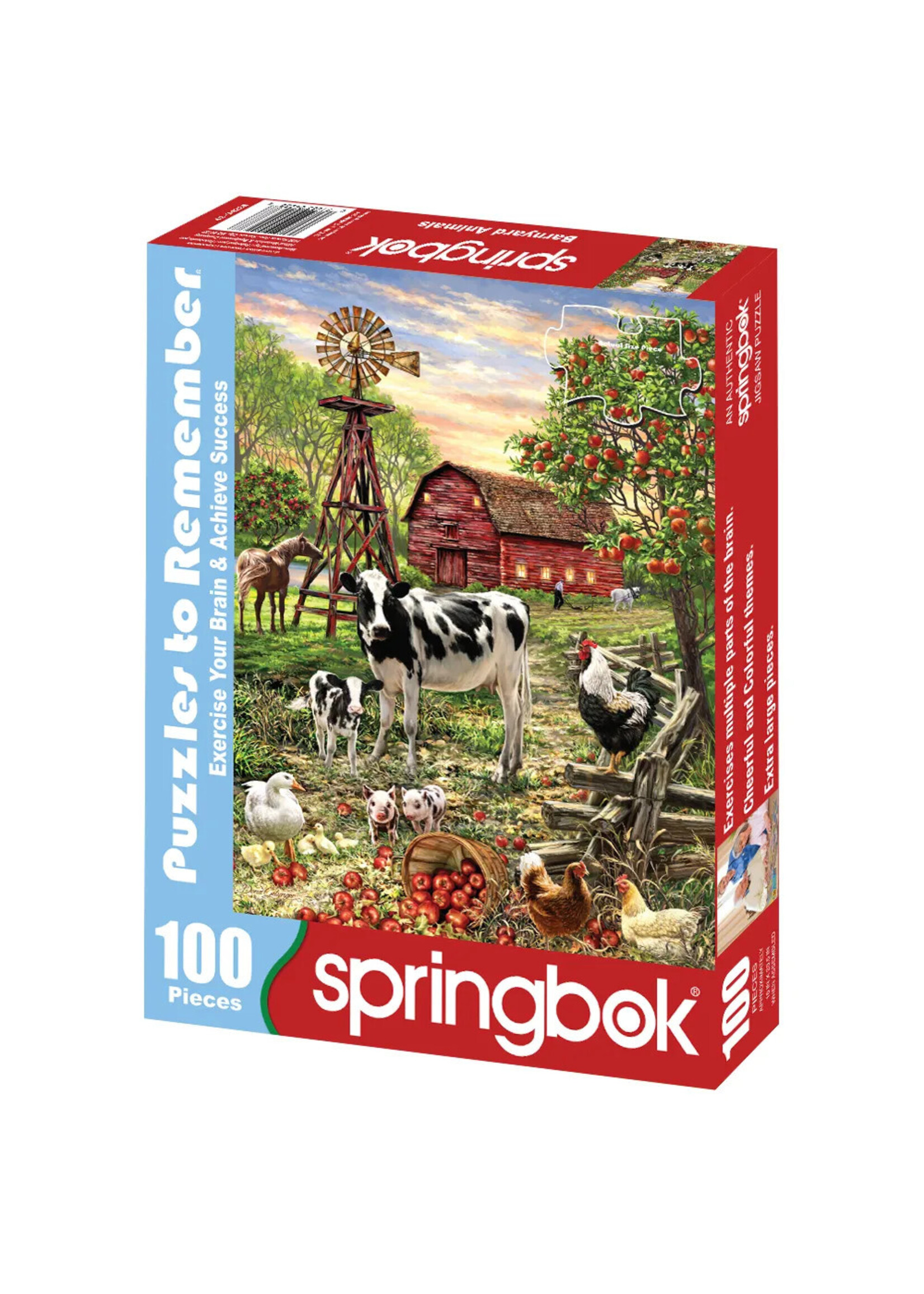 SPRINGBOK PUZZLE 100 PCS BARYARD ANIMALS