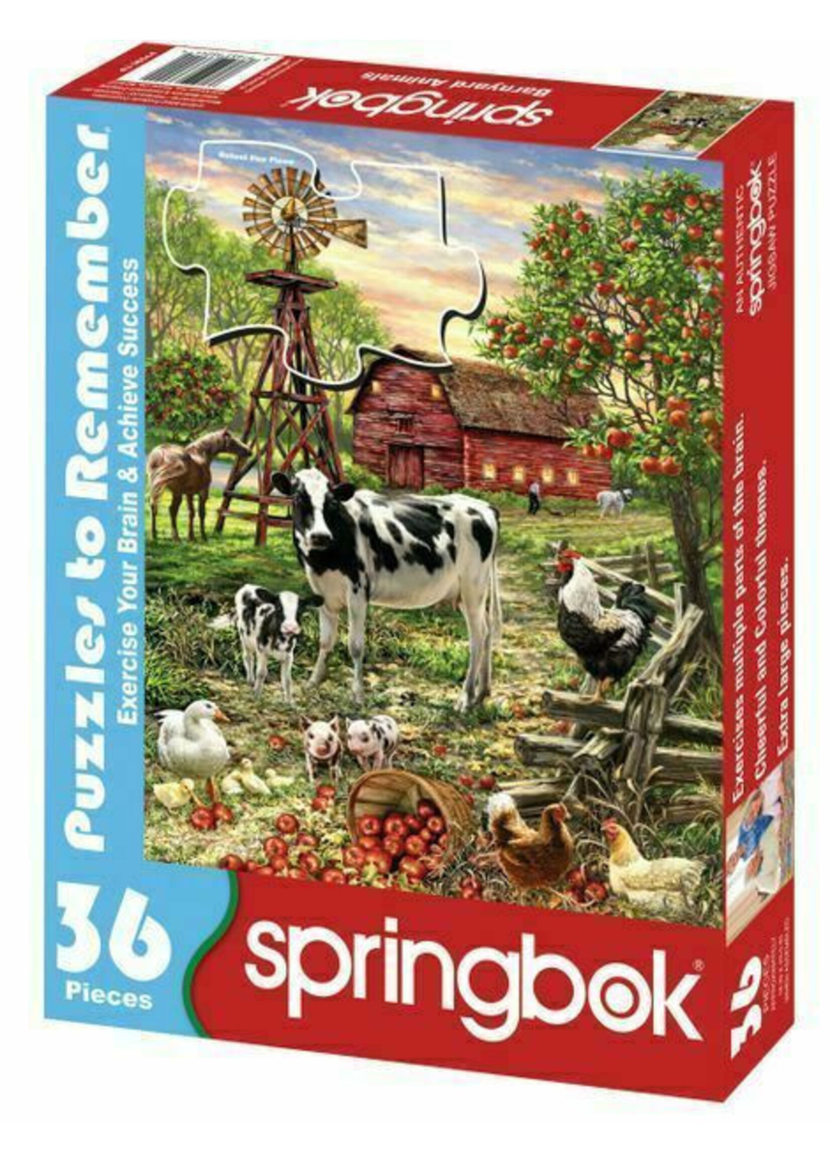 SPRINGBOK PUZZLE 36 PCS BARNYEARD ANIMALS