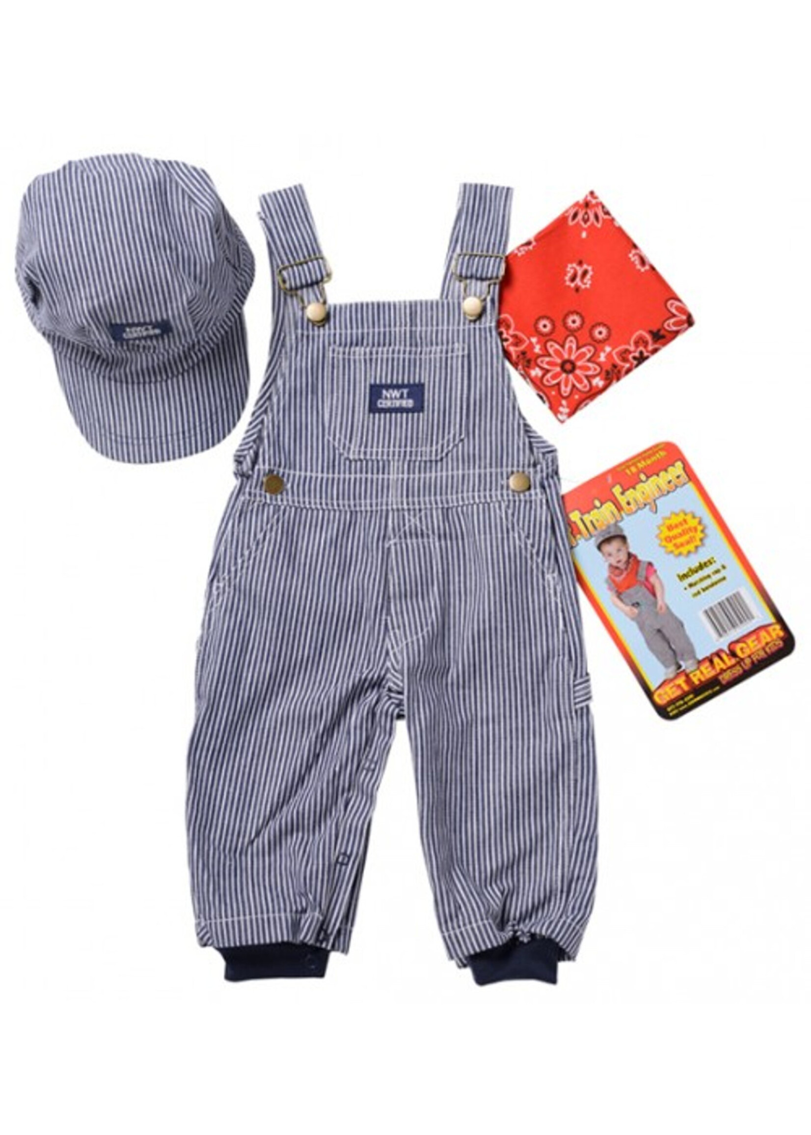DRESS UP JR TRAIN ENGINEER SUIT AND CAP 18 MONTHS