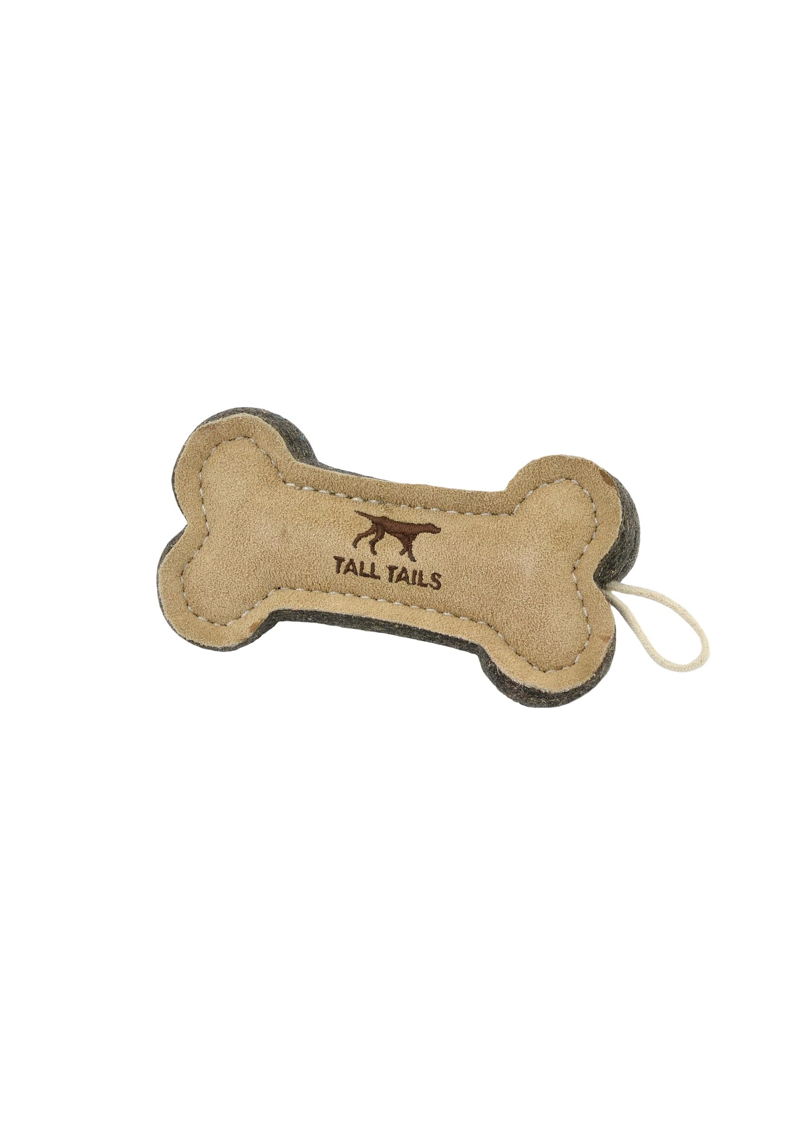 TALL TAILS DOG TOY LEATHER FELT BONE TOY