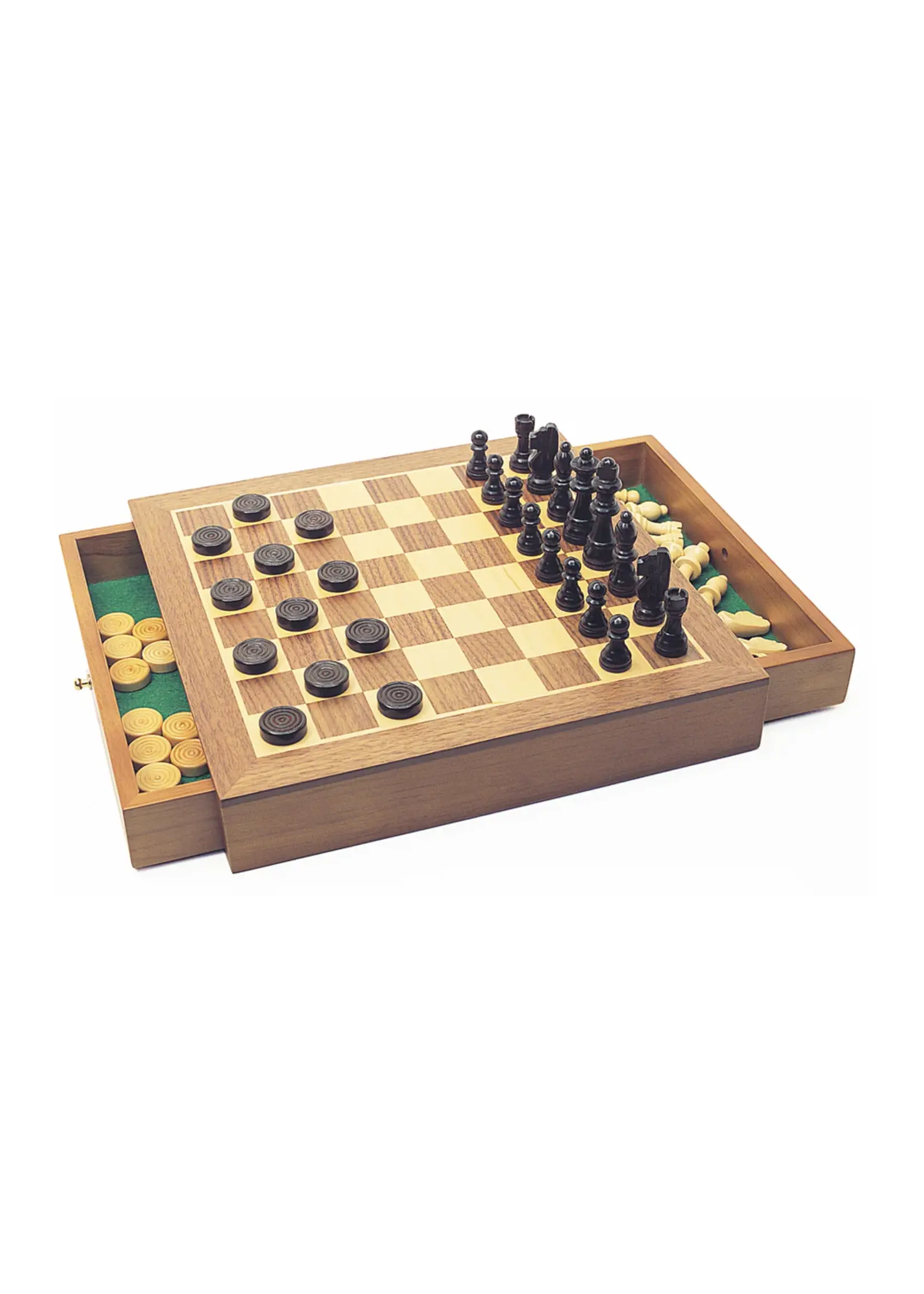HOUSE OF MARBLES HOM DELUXE WOODEN CHESS DRAUGHTS CHECKERS