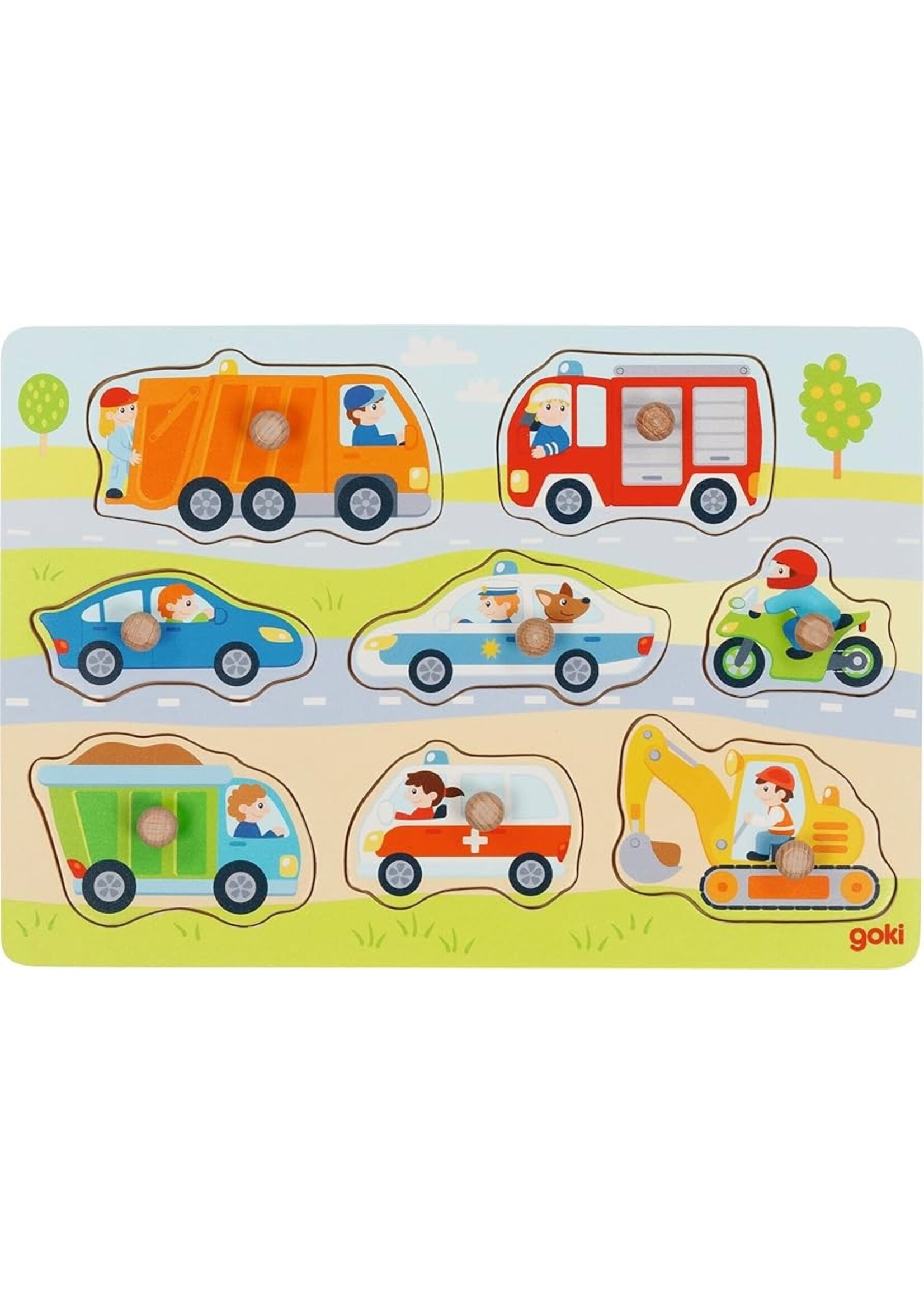 GOKI GOKI WOODEN PUZZLE VEHICLES