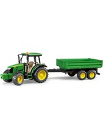 BRUDER JOHN DEER 5115M WITH TRAILER