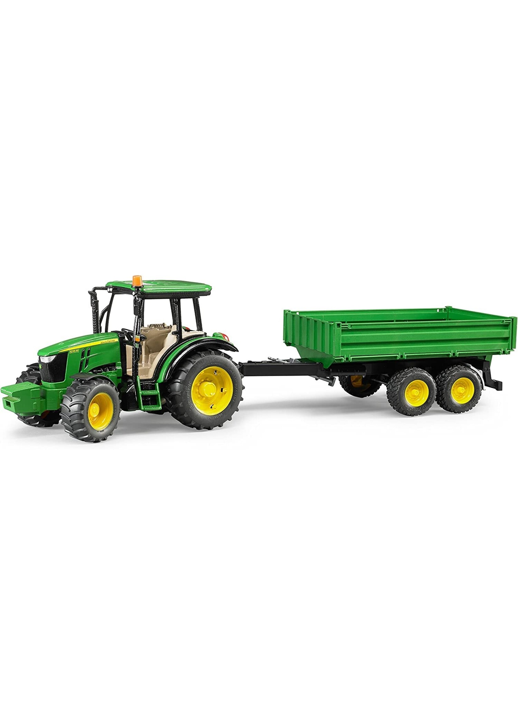 BRUDER JOHN DEER 5115M WITH TRAILER