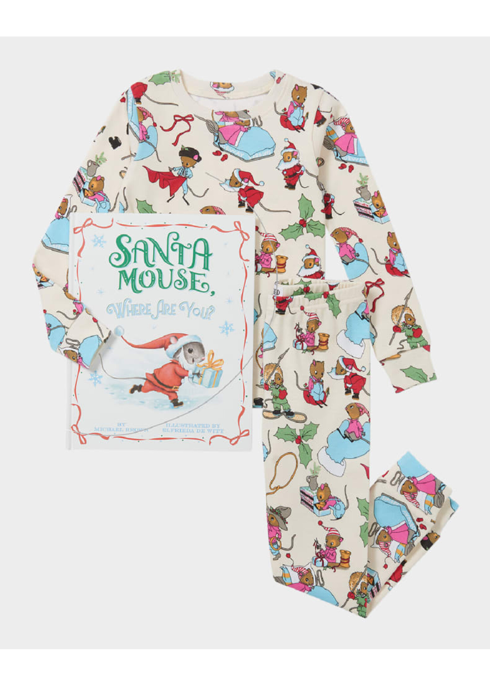 BOOKS TO BED BOOKS TO BED SANTA MOUSE SIZE 5