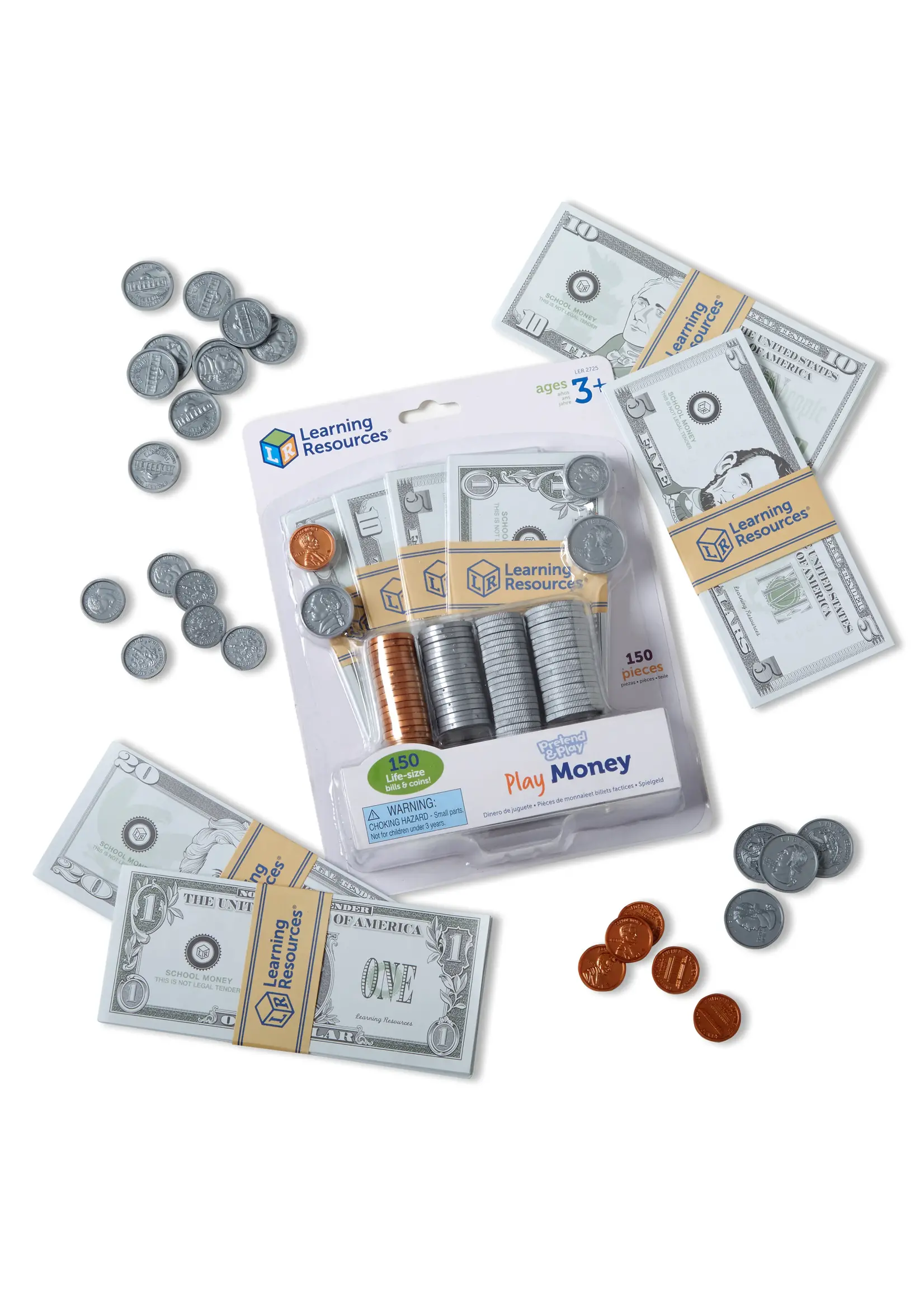 LEARNING RESOURCES PLAY MONEY COINS AND BILLS