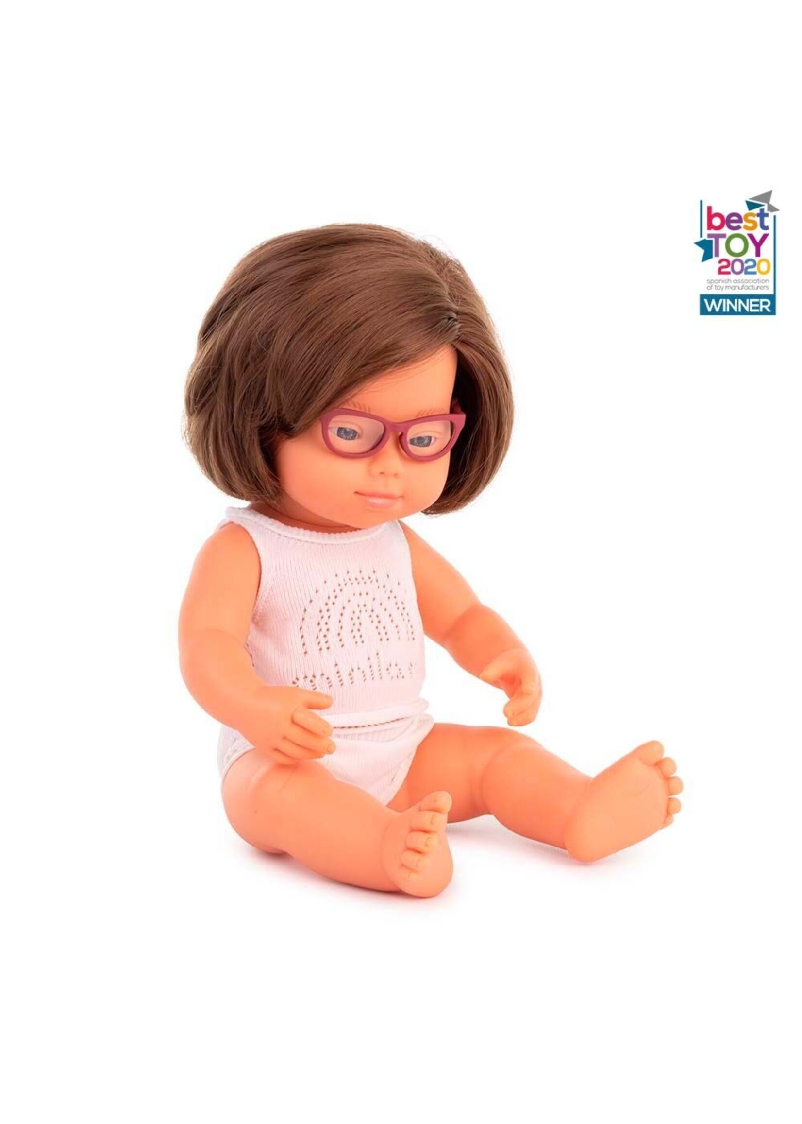 MINILAND DOLL CAUCASION WITH DOWN SYNDROME 15"