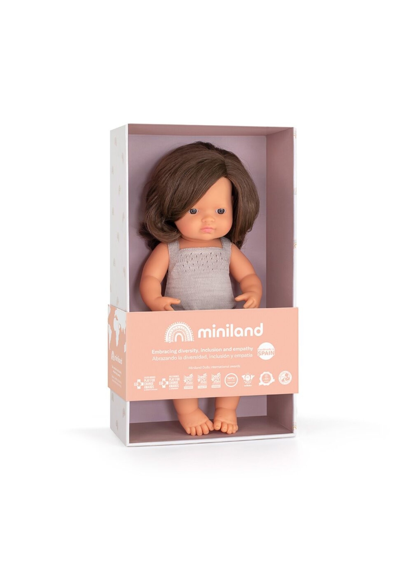 MINILAND DOLL GIRL BRUNETTE 15"