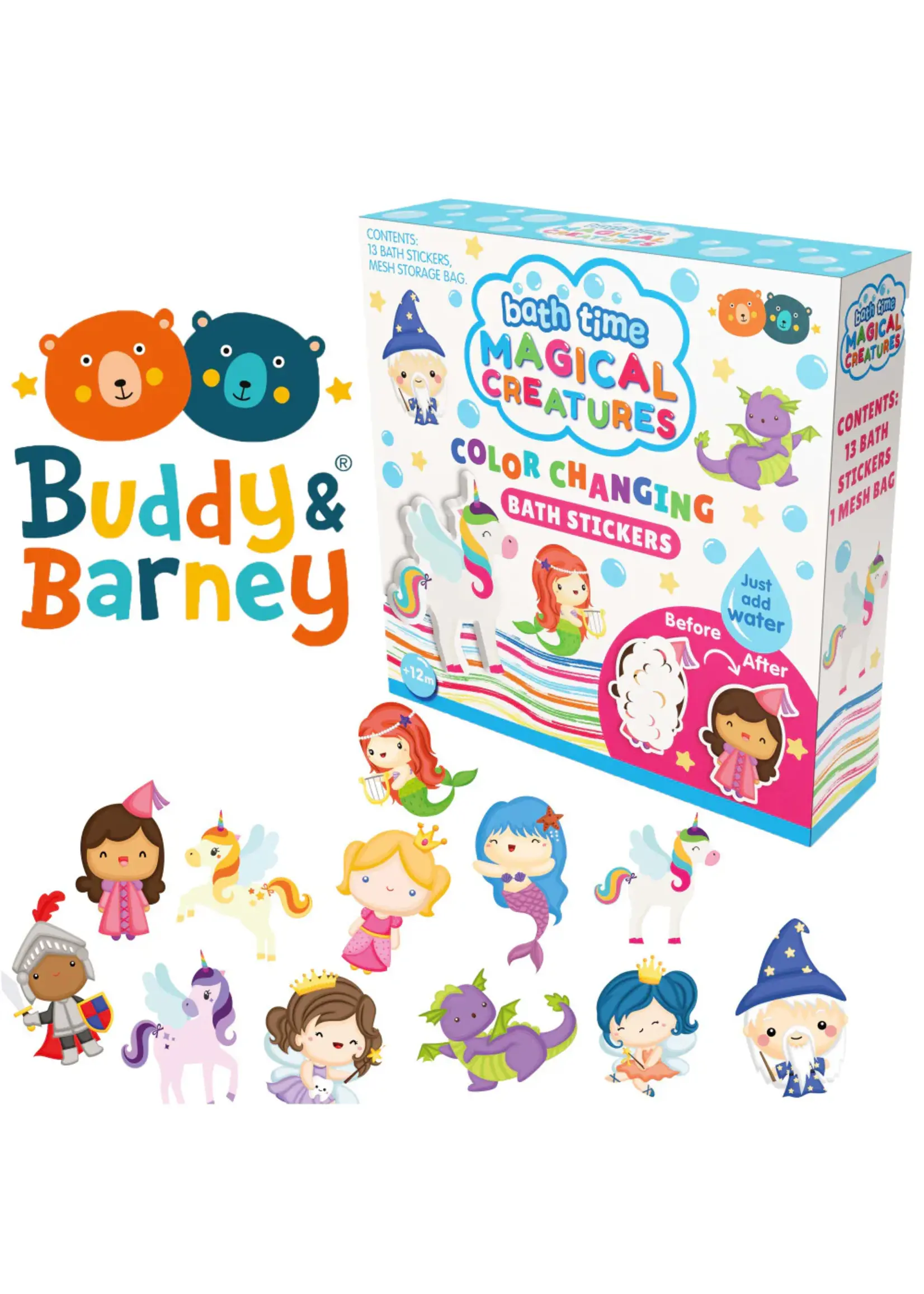 BATH TIME COLOR CHANGING BATH STICKERS MAGICAL CREATURES