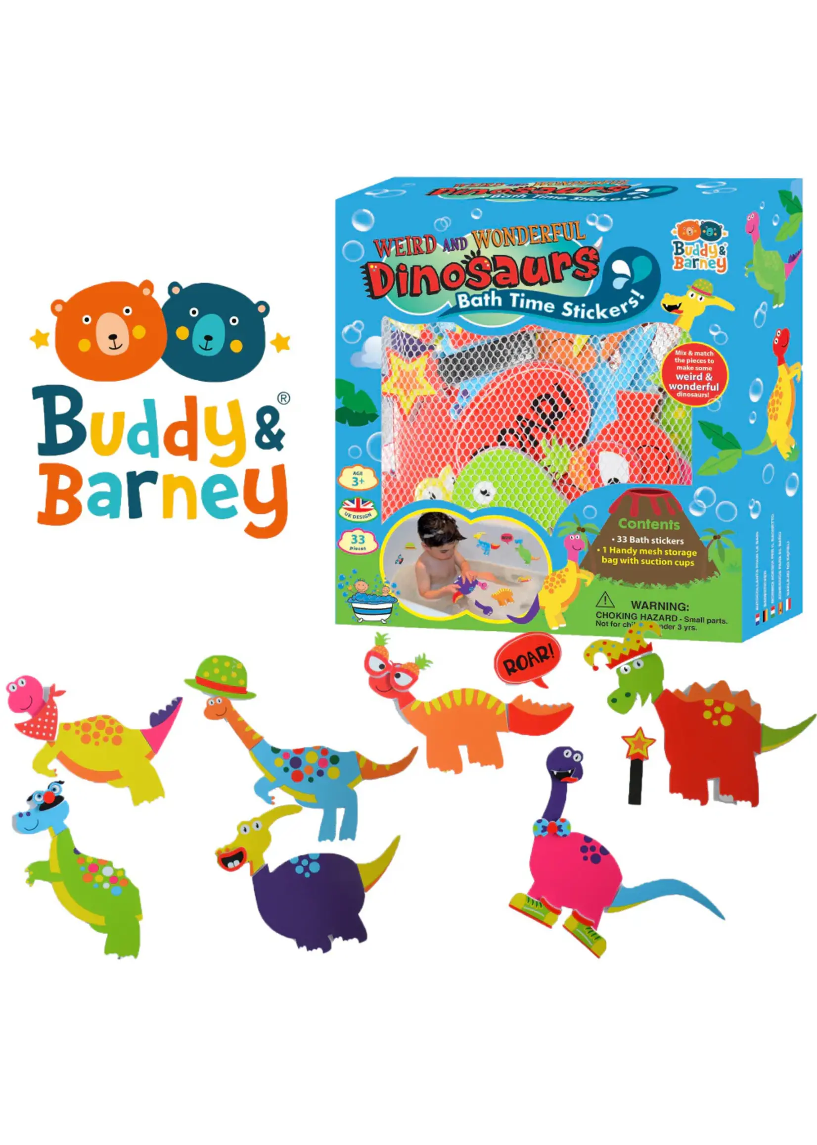 BATH TIME STICKERS WEIRD AND WONDERFUL DINOSAURS