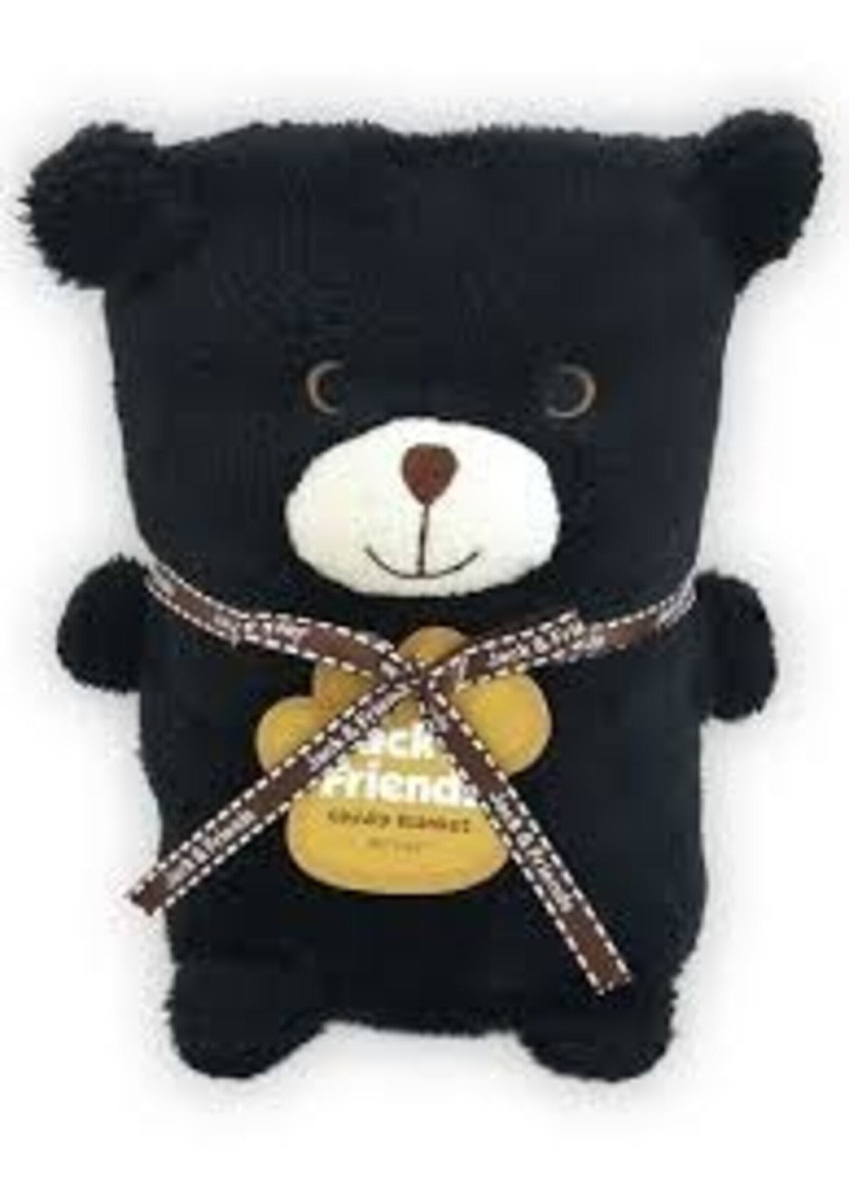 PLUSH BLANKET BLACK BEAR