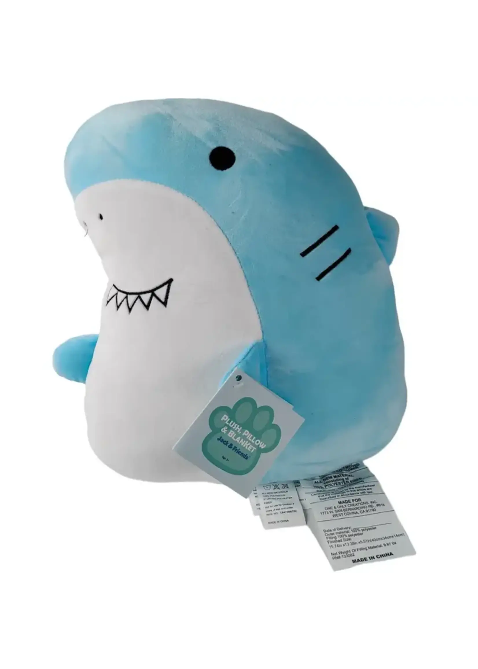 PLUSH PILLOW BLANKET SHARK