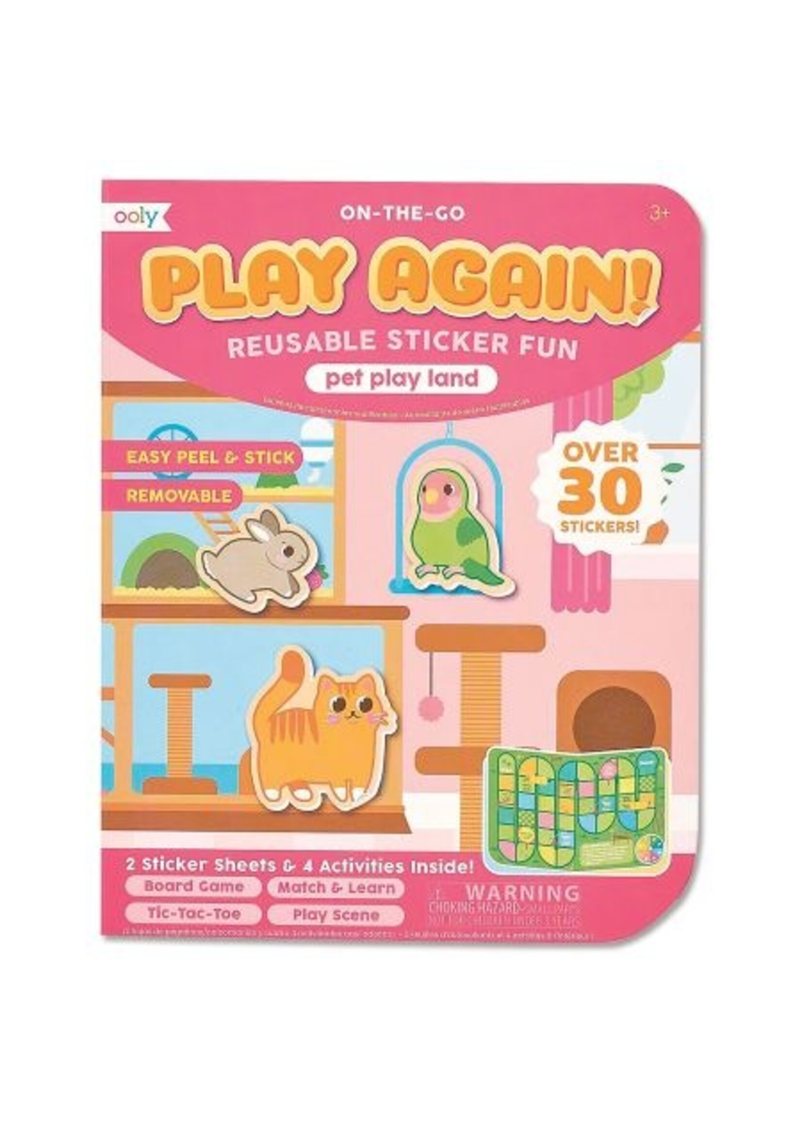 OOLY OOLY PLAY AGAIN REUSABLE STICKER FUN PET PLAY LAND