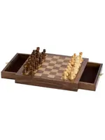 MAGNETIC CHESS BOX DARK WOOD