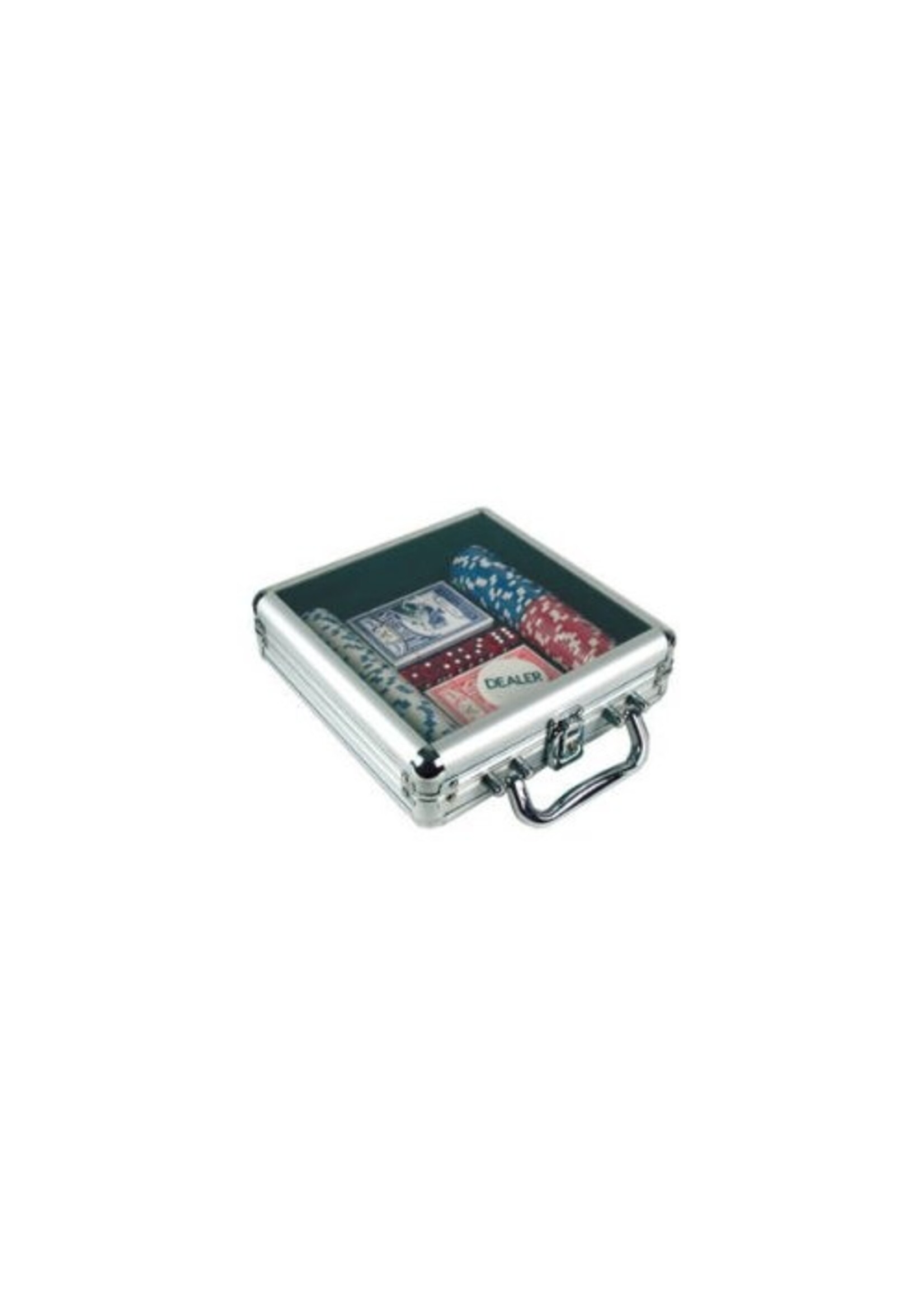 ACRYLIC LID ALUMINUM POKER SET
