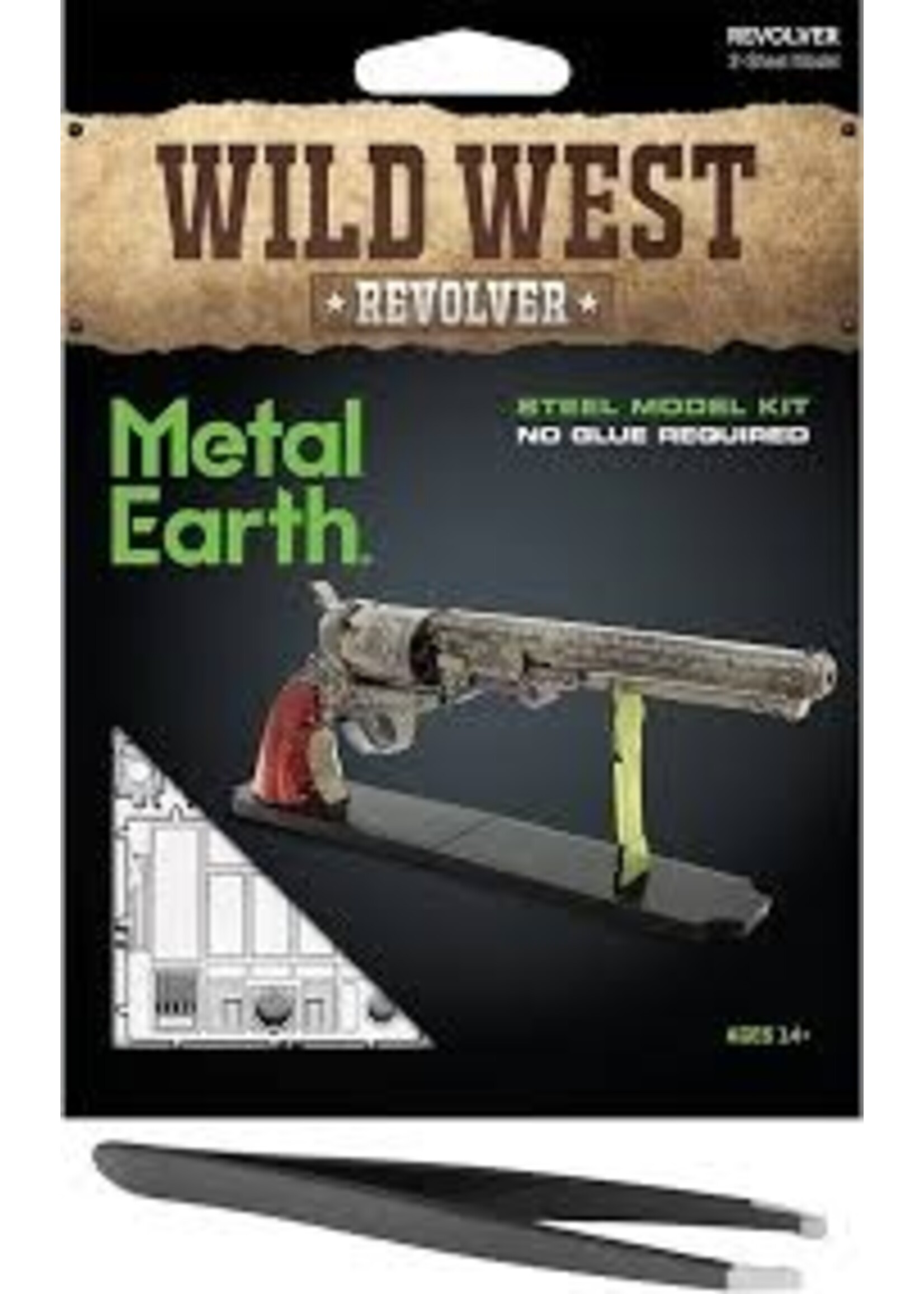 FASCINATIONS METAL EARTH WILD WEST REVOLVER STEEL MODEL KIT