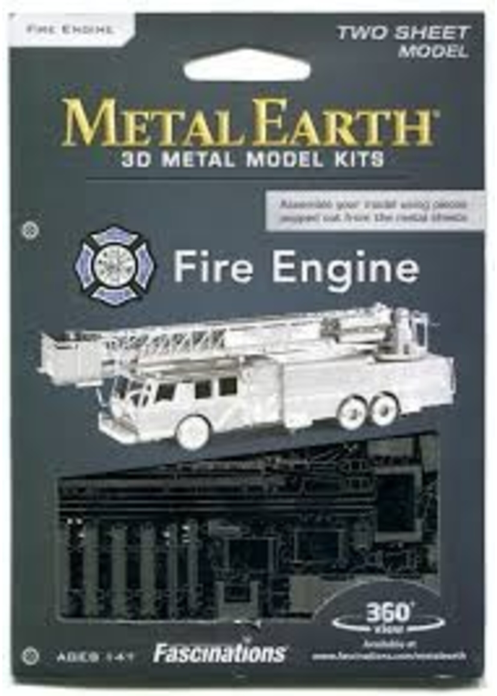 FASCINATIONS METAL EARTH FIRE ENGINE STEEL MODEL KIT