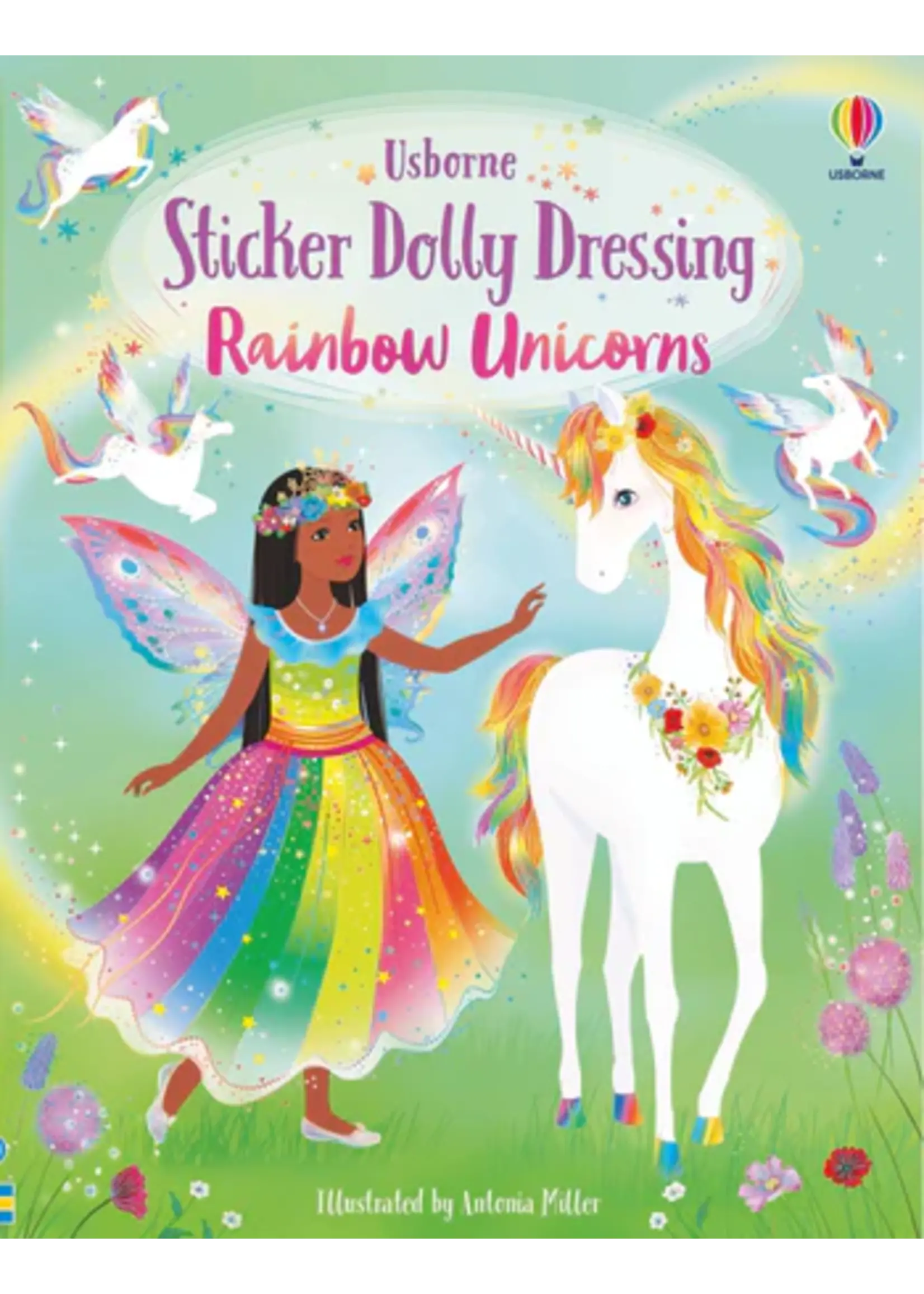 HARPER COLLINS BOOK STICKER DOLLY DRESSING RAINBOW UNICORNS