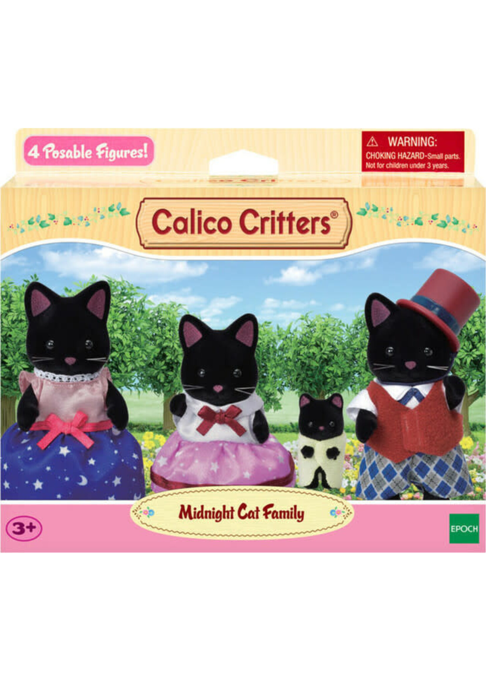 EPOCH (CALICO CRITTER & KIDOOZIE) CC MIDNIGHT CAT FAMILY