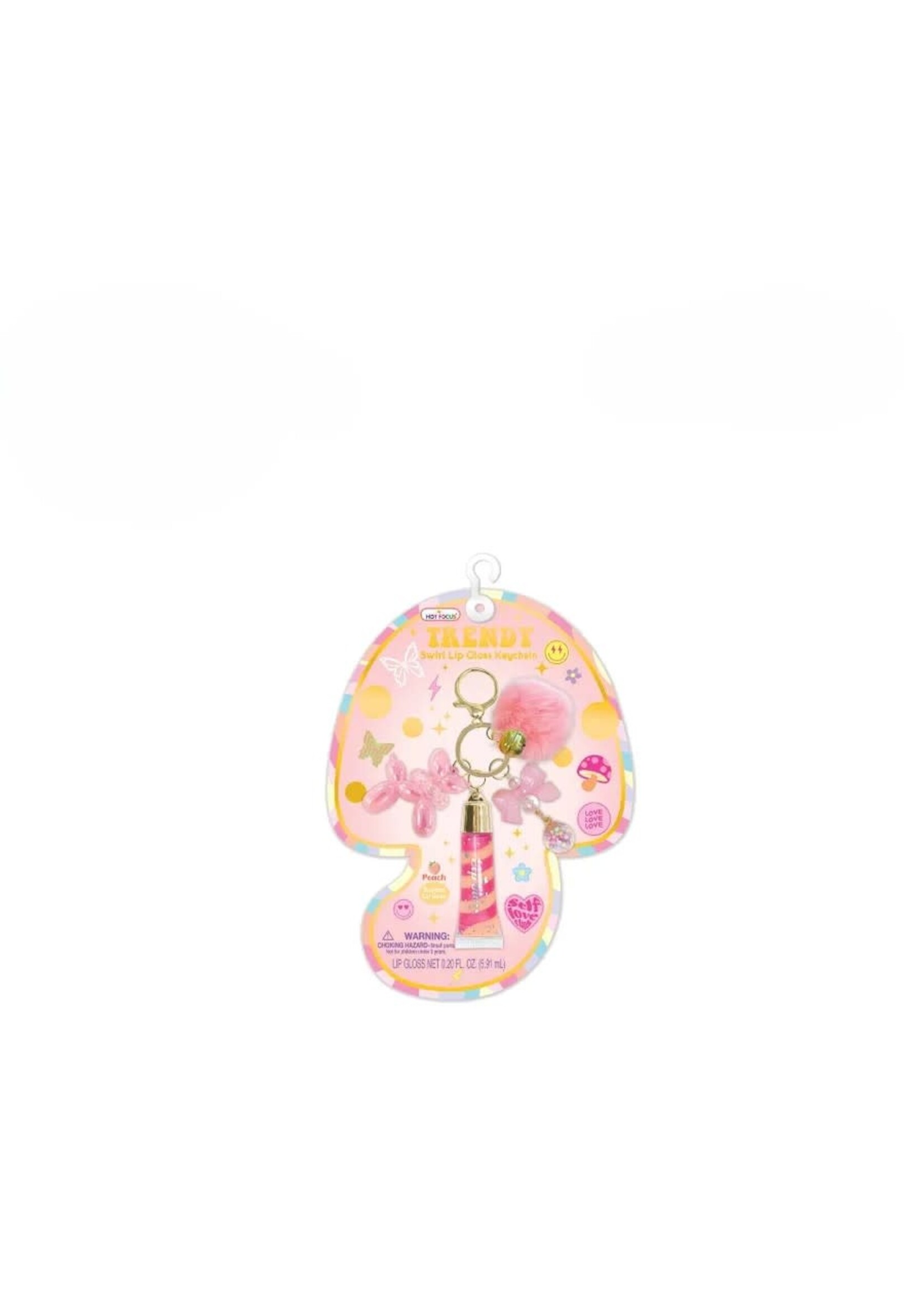 HOT FOCUS TRENDY SWIRL LIP GLOSS KEYCHAIN