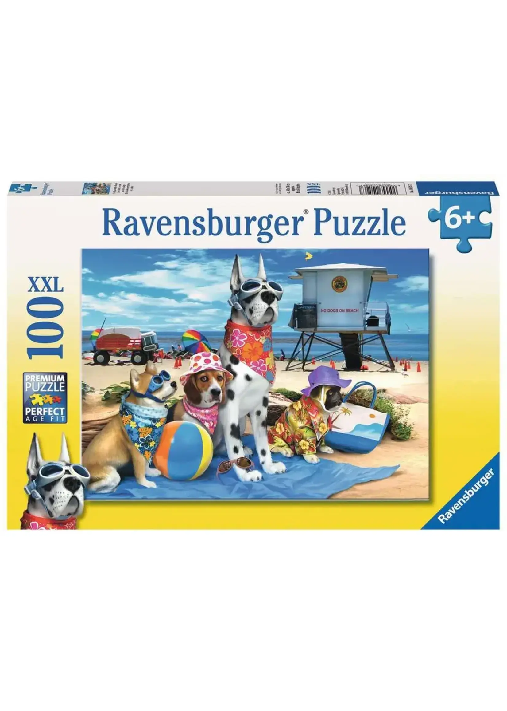 RAVENSBURGER PUZZLE 100 PCS NO DOGS ON THE BEACH