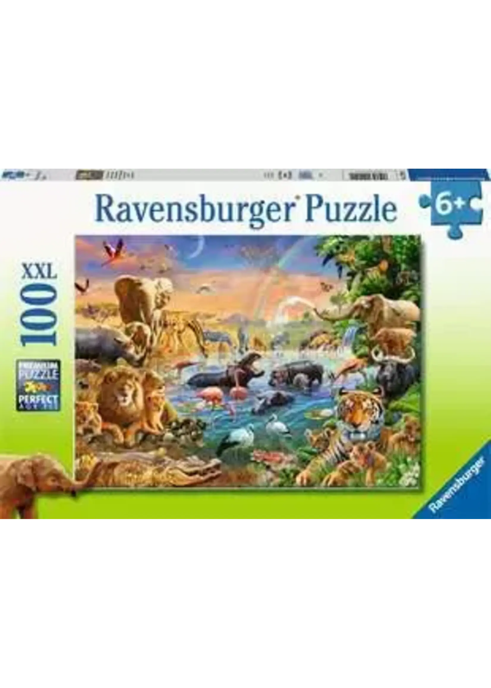 RAVENSBURGER PUZZLE 100 PCS SAVANNAH JUNGLE WATERHOLE