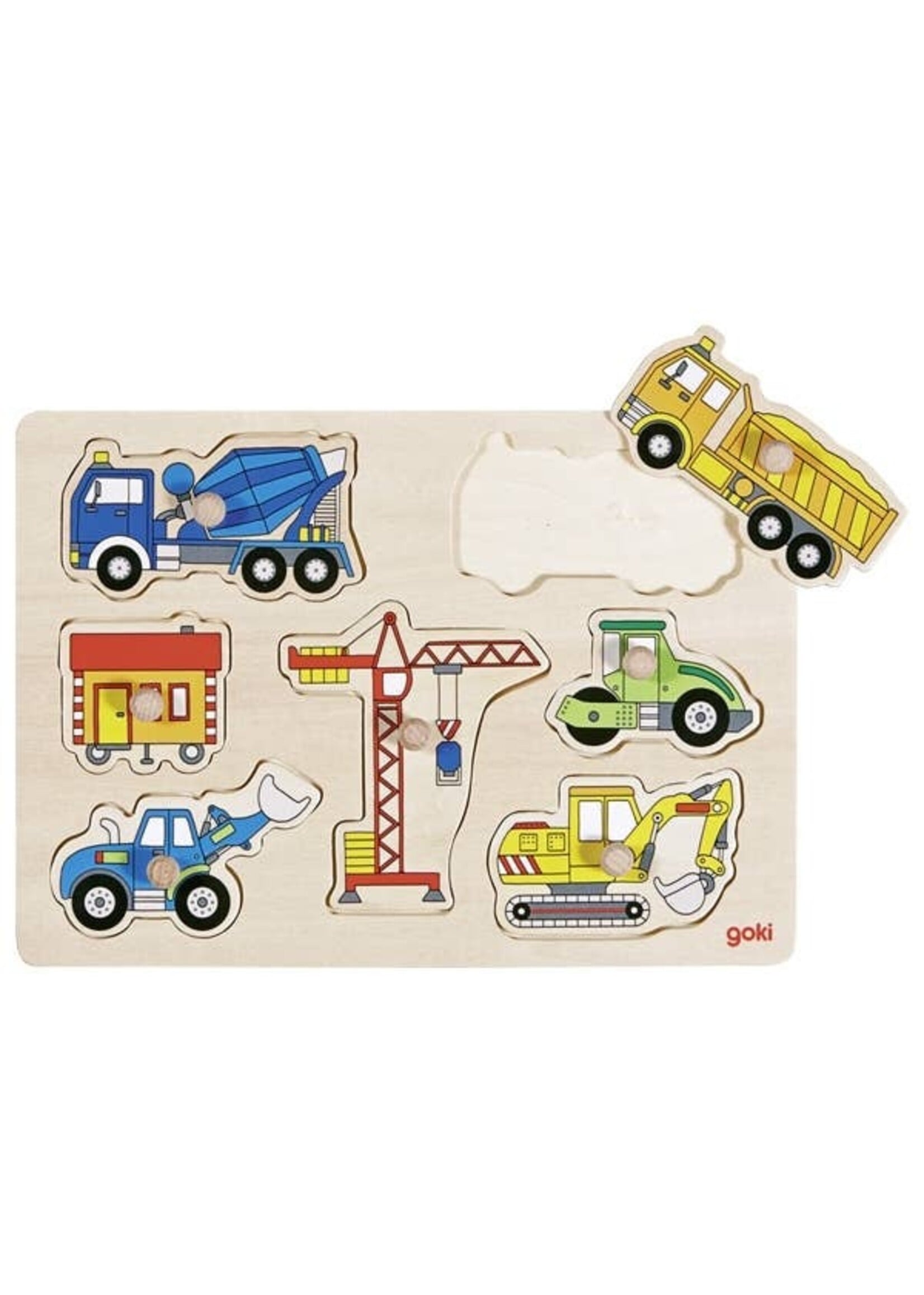 GOKI GOKI WOODEN PUZZLE BUILDING SITE VEHICLES