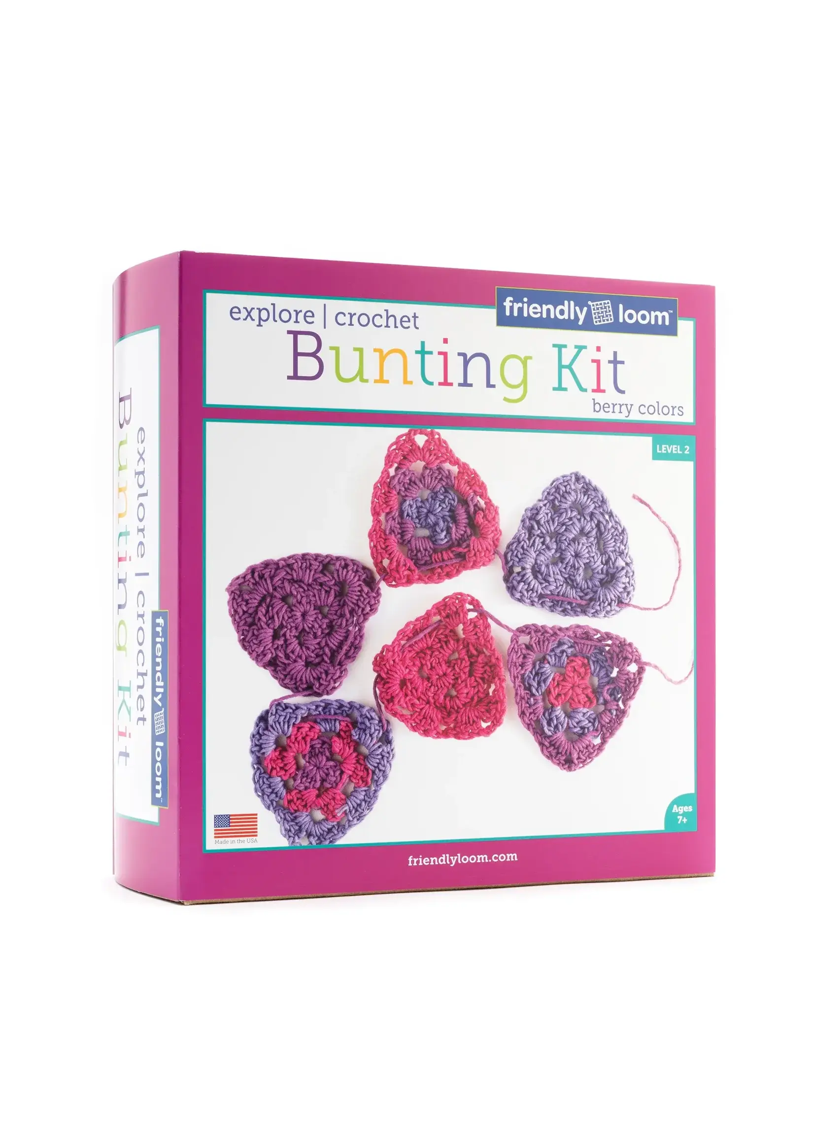 FRIENDLY LOOM EXPLORE CROCHET BUNTING KIT BERRY